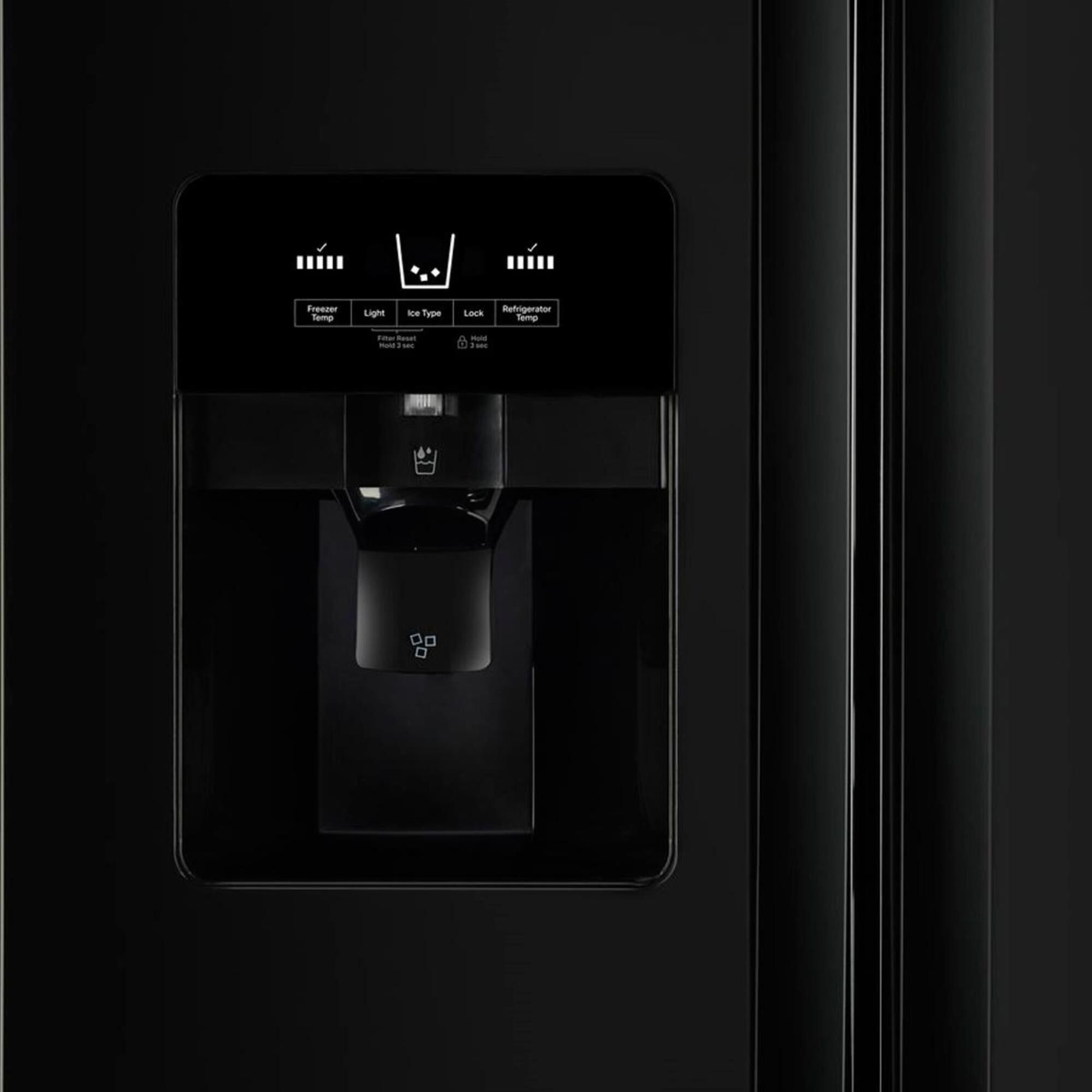 Whirlpool 24.6 Cu. Ft. 36" Wide Side-by-Side Refrigerator in Black, , large