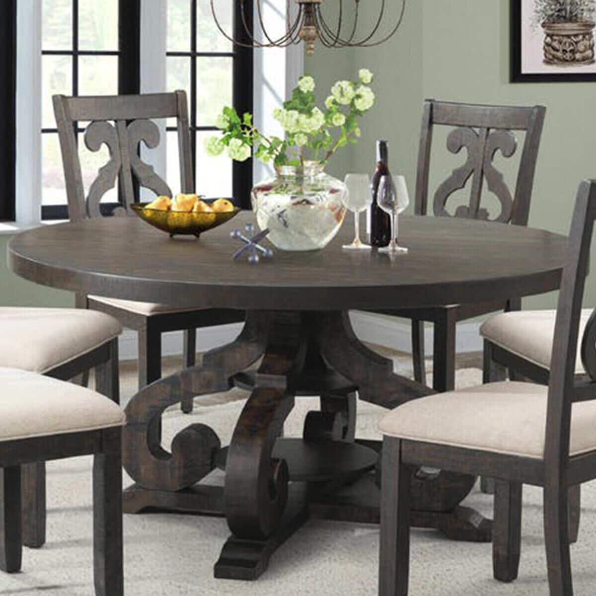 Nineteen37 Stone 60" Round Table in Dark Ash - Table Only, , large