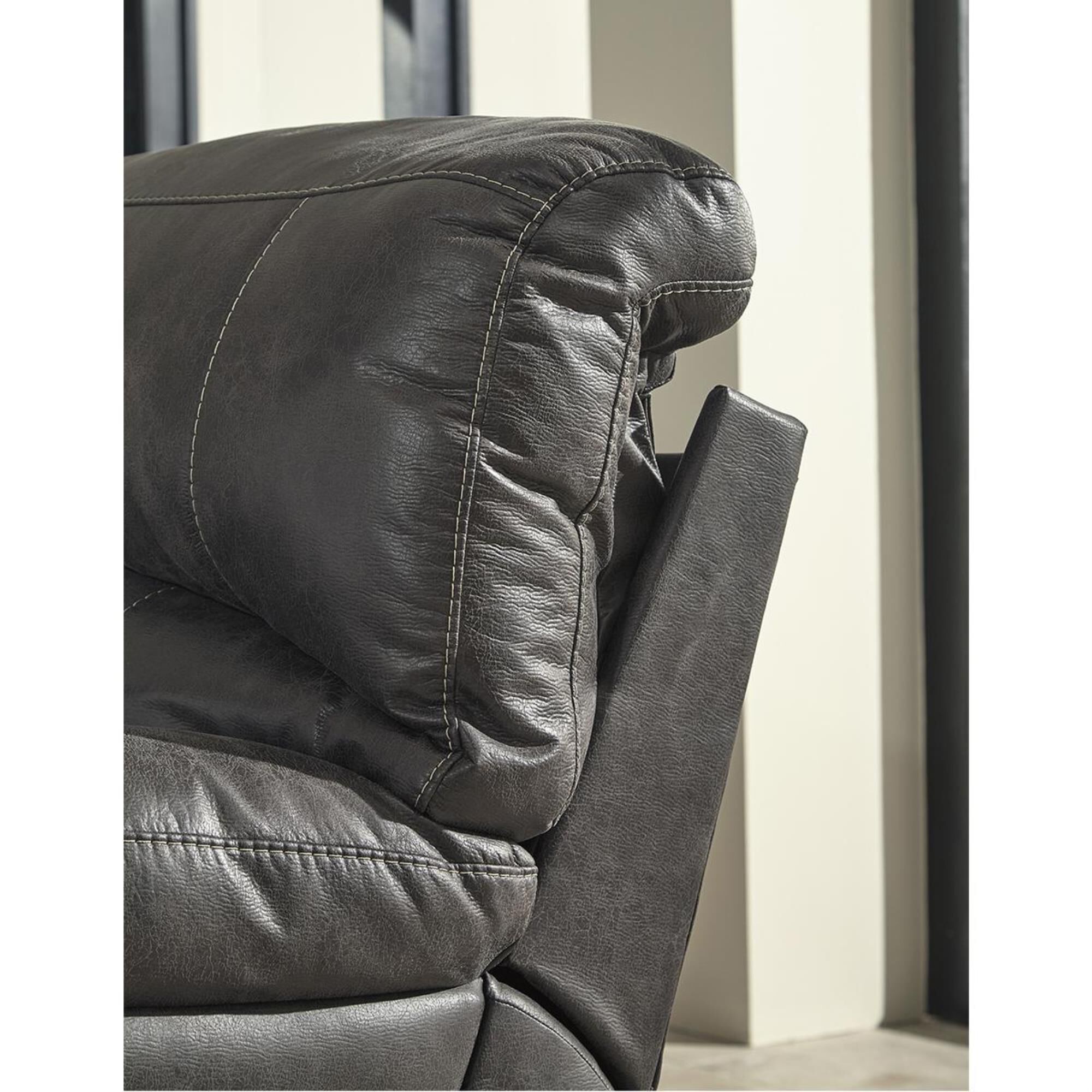 Signature Design by Ashley Dunwell Power Rocker Recliner with Adjustable Headrest in Steel, , large