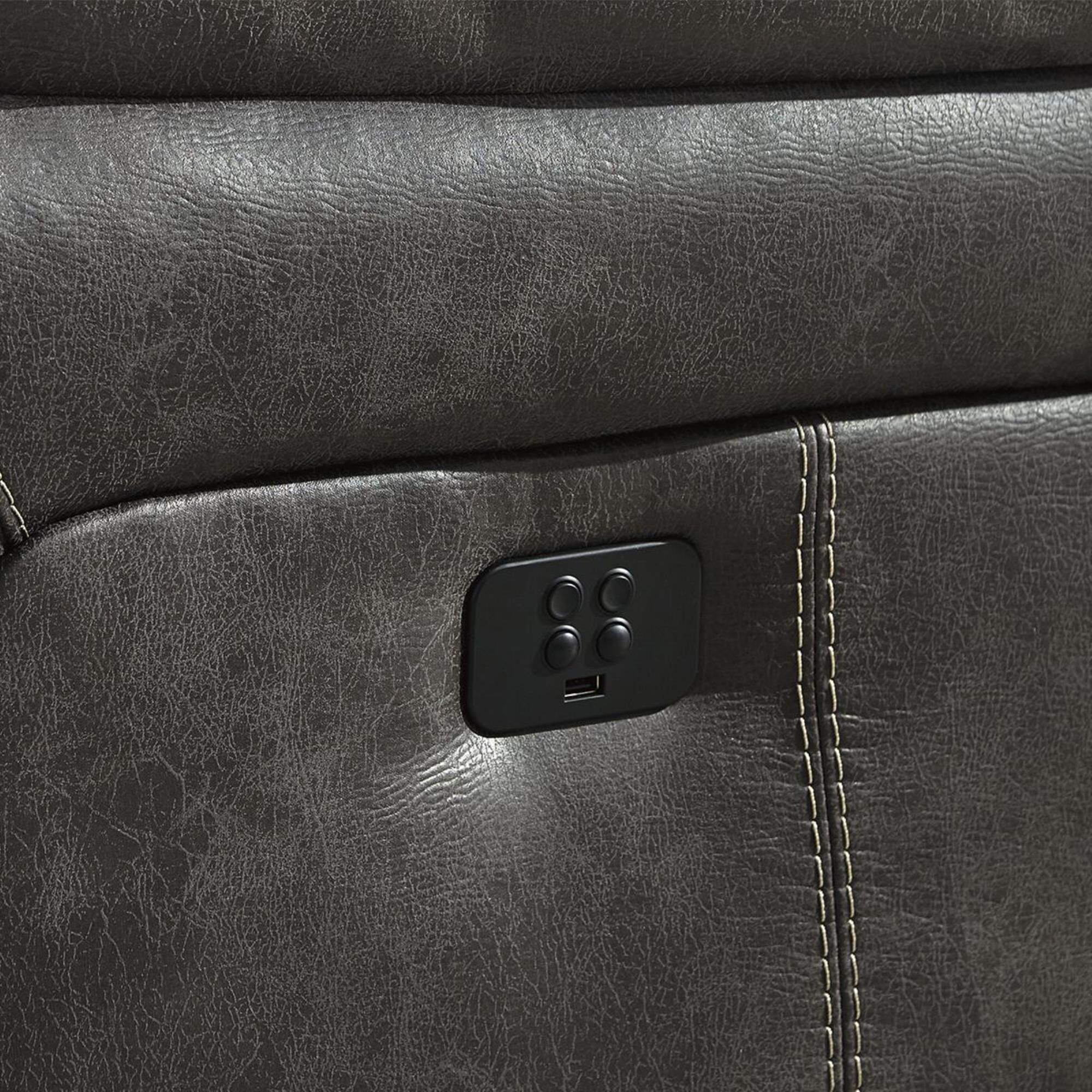 Signature Design by Ashley Dunwell Power Rocker Recliner with Adjustable Headrest in Steel, , large
