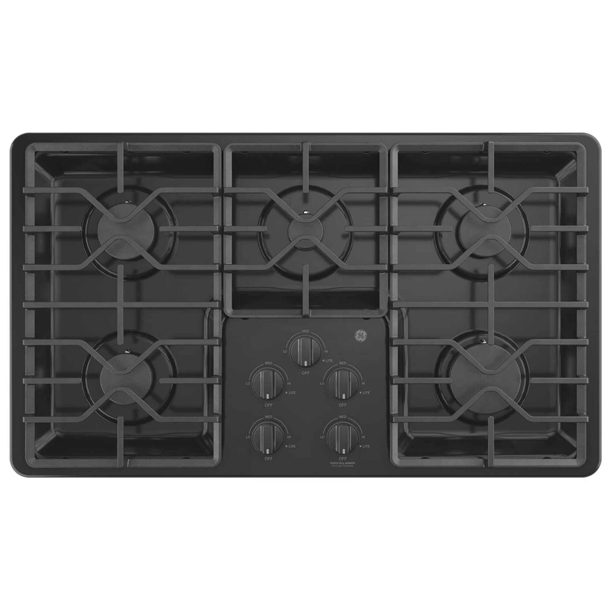 GE Appliances 36" Built-In Gas Cooktop in Black, , large