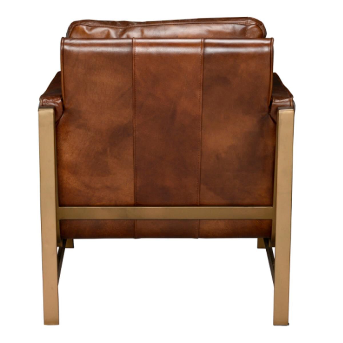 Classic Home Chazzie Leather Club Chair in Dusty Brown Leather, , large