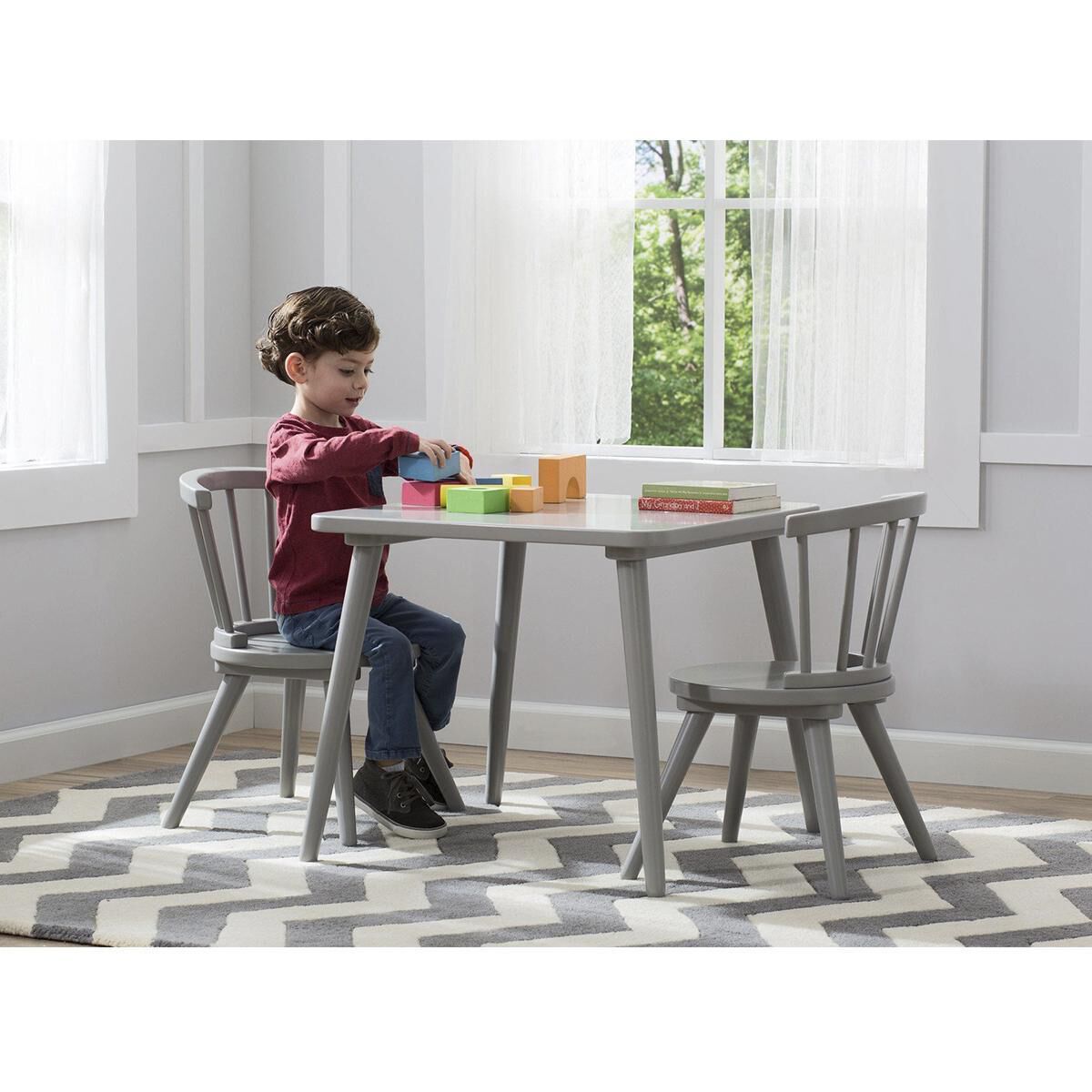 Delta Windsor Table and 2 Chairs in Grey, , large