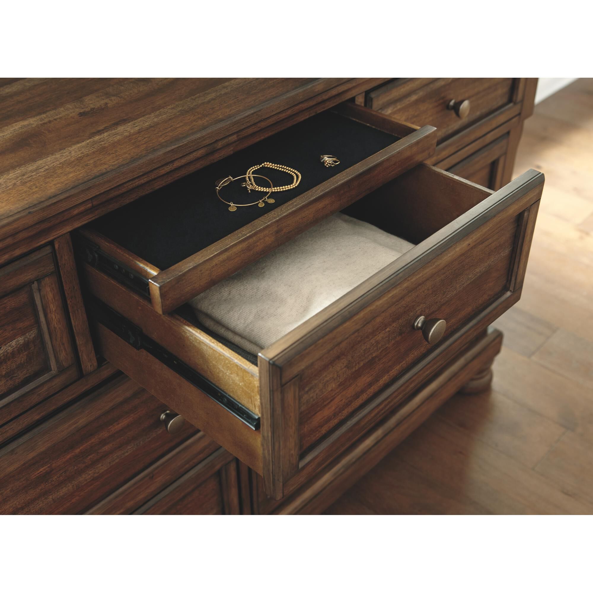 Signature Design by Ashley Flynnter 7 Drawer Dresser in Medium Brown, , large