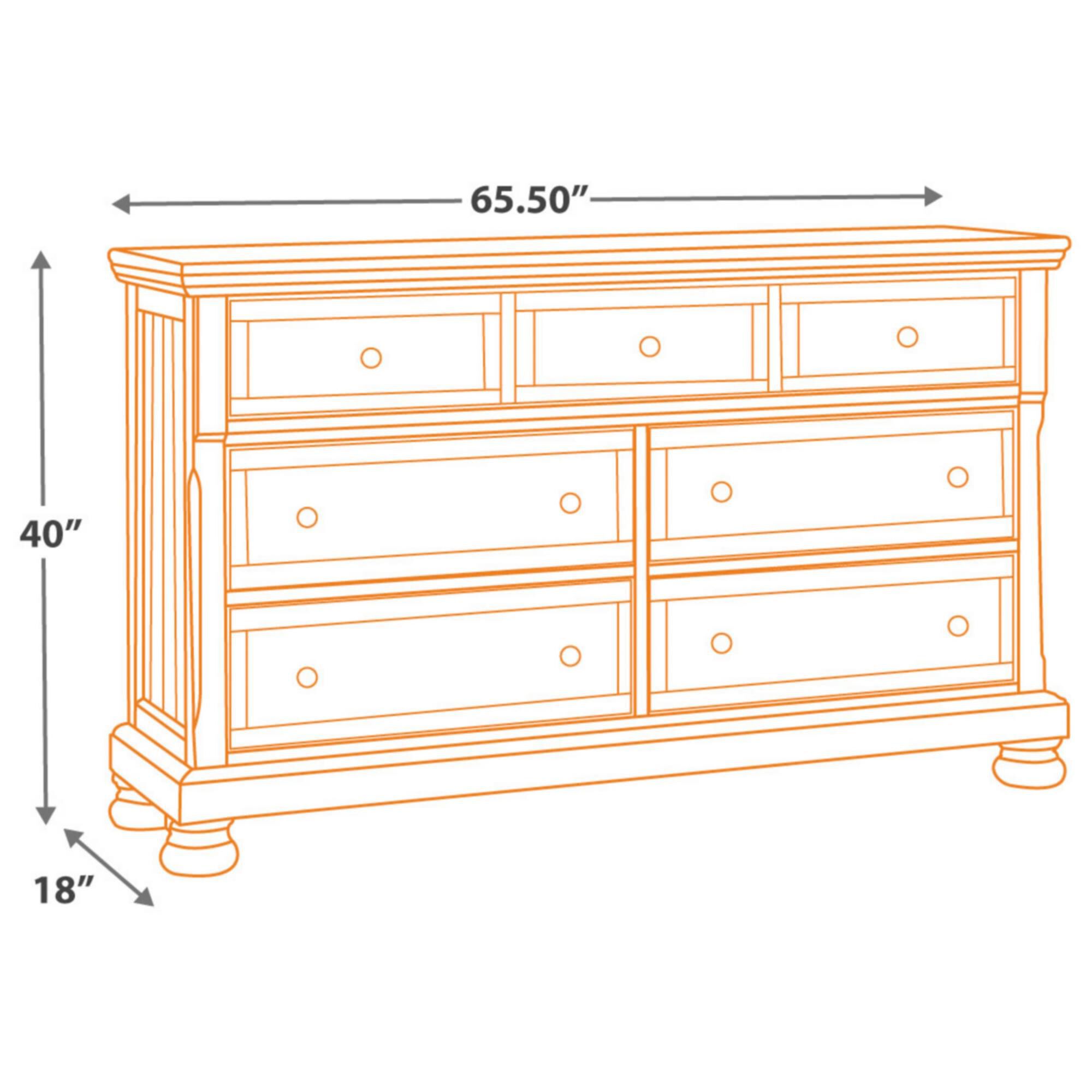 Signature Design by Ashley Flynnter 7 Drawer Dresser in Medium Brown, , large