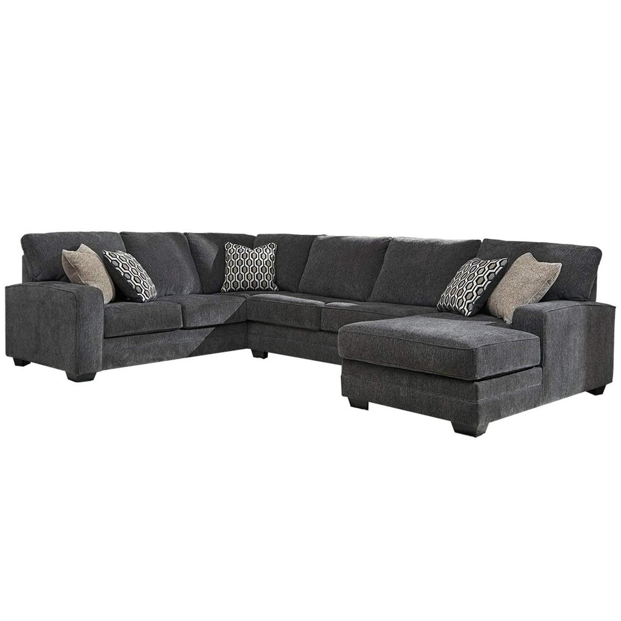 Ashley Tracling 3-Piece U-Shaped Stationary Sectional in Slate Gray