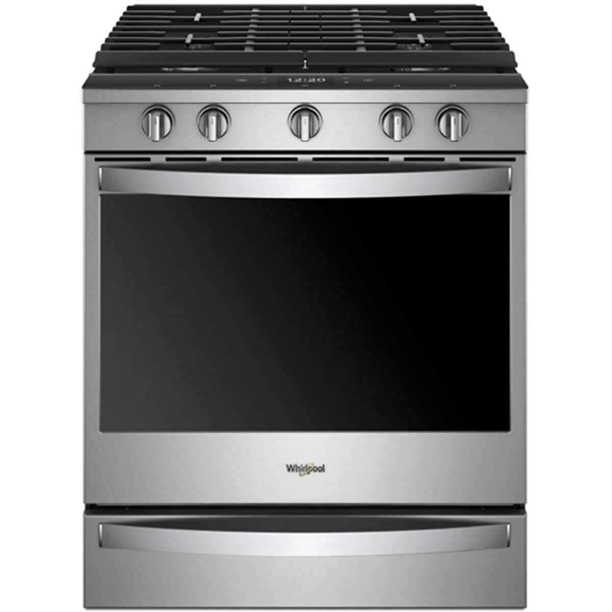 Whirlpool 5.8 Cu. Ft. Slide-In Gas Range with EZ-2-Lift Hinged Grates in Fingerprint Resistant Stainless Steel, , large