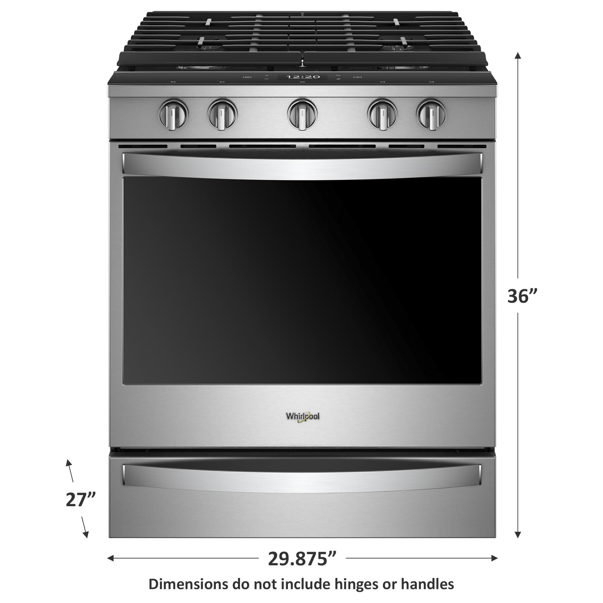 Whirlpool 5.8 Cu. Ft. Slide-In Gas Range with EZ-2-Lift Hinged Grates in Fingerprint Resistant Stainless Steel, , large