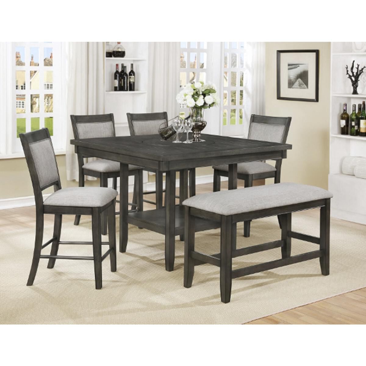 Claremont Fulton Counter Height Dining Table in Gray - Table Only, , large