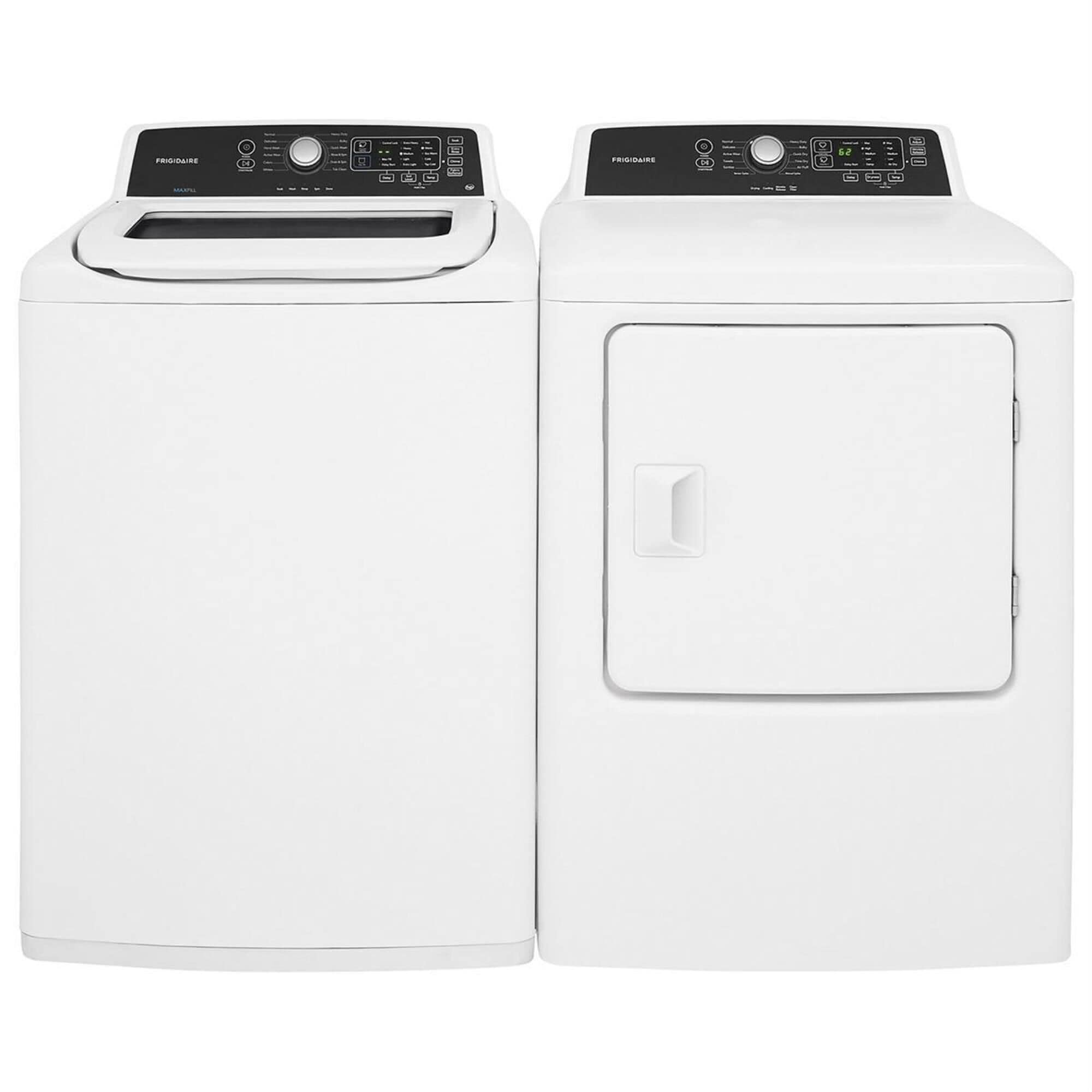 Frigidaire 4.1 Cu. Ft. High Efficiency Top Load Washer 6.7 Cu. Ft. Free-Standing Gas Dryer in White, , large