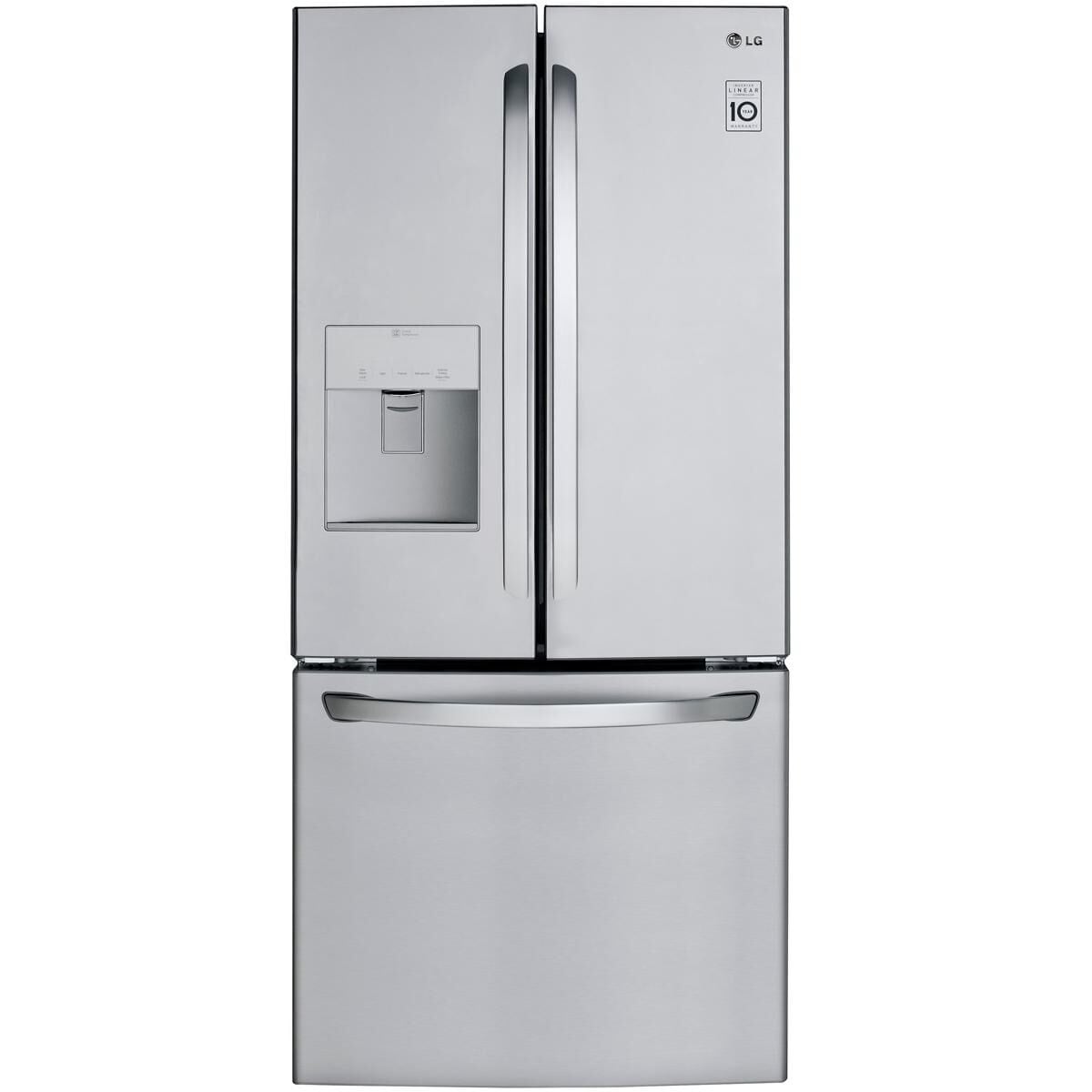LG 21.8 Cu. Ft. 3-Door French Door Refrigerator in Stainless Steel, , large