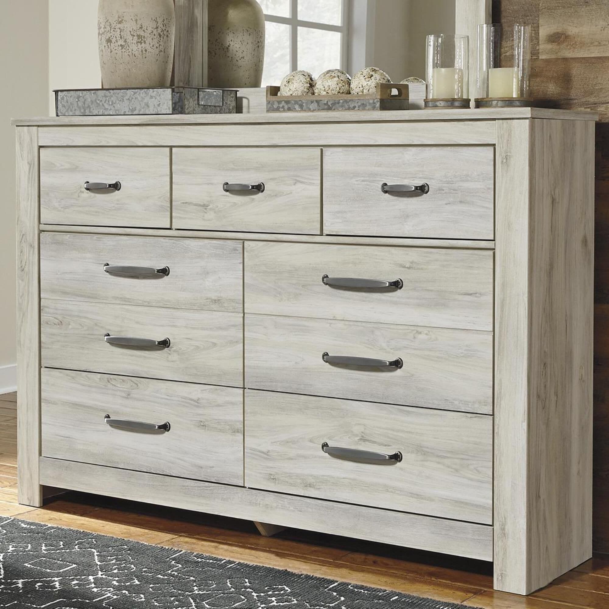 Signature Design by Ashley Bellaby 7 Drawer Dresser in Whitewash, , large