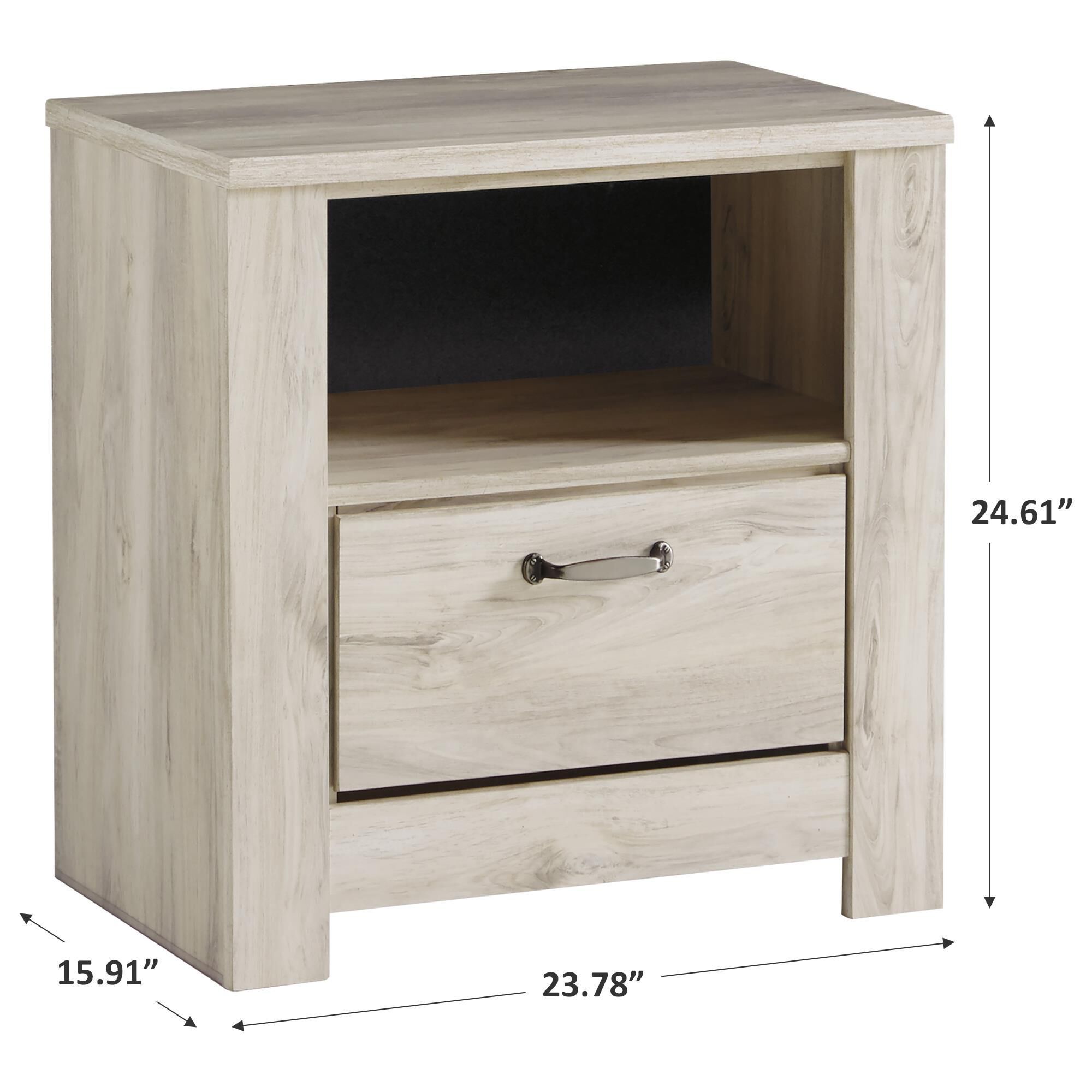 Signature Design by Ashley Bellaby 1 Drawer Nightstand in Whitewash, , large
