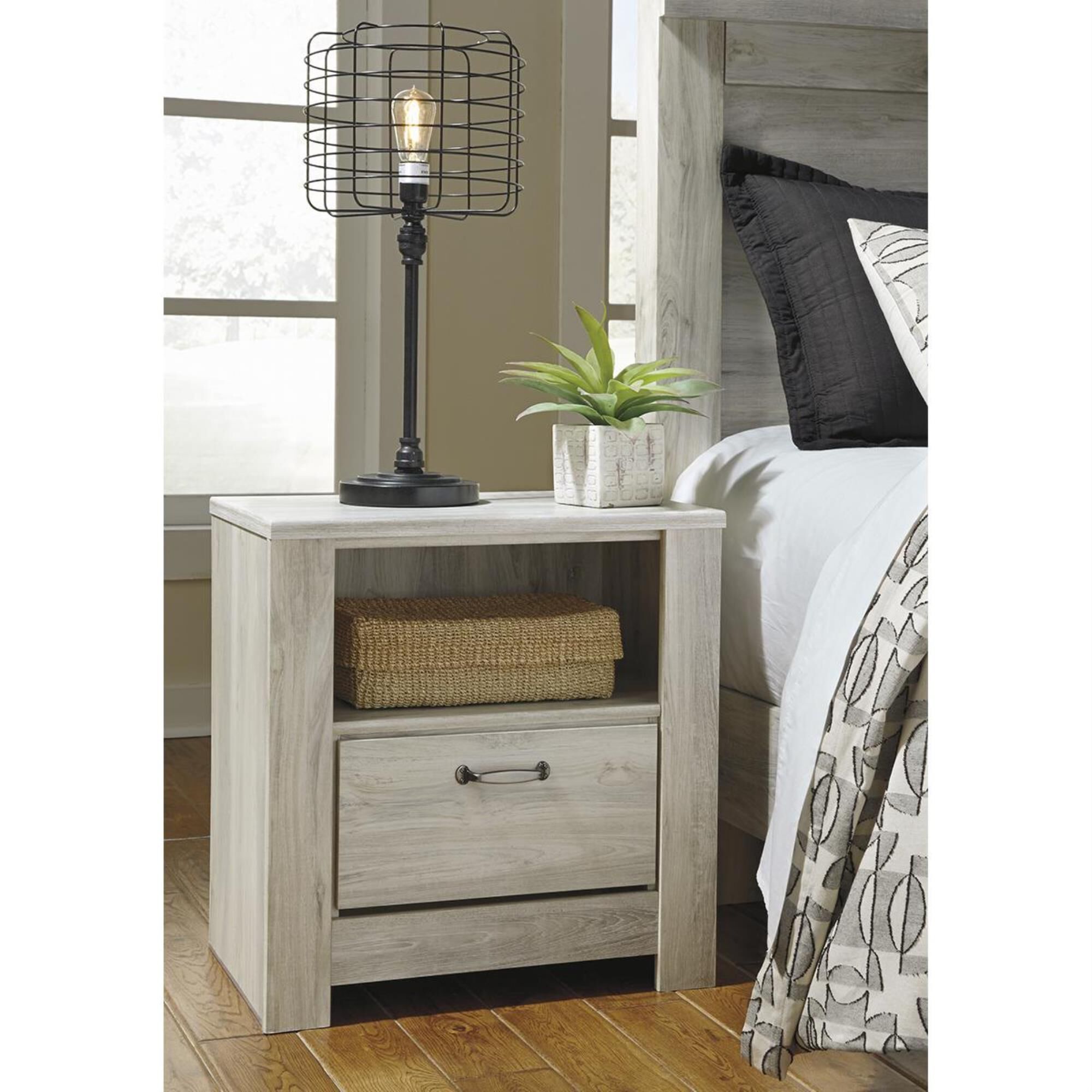 Signature Design by Ashley Bellaby 1 Drawer Nightstand in Whitewash, , large