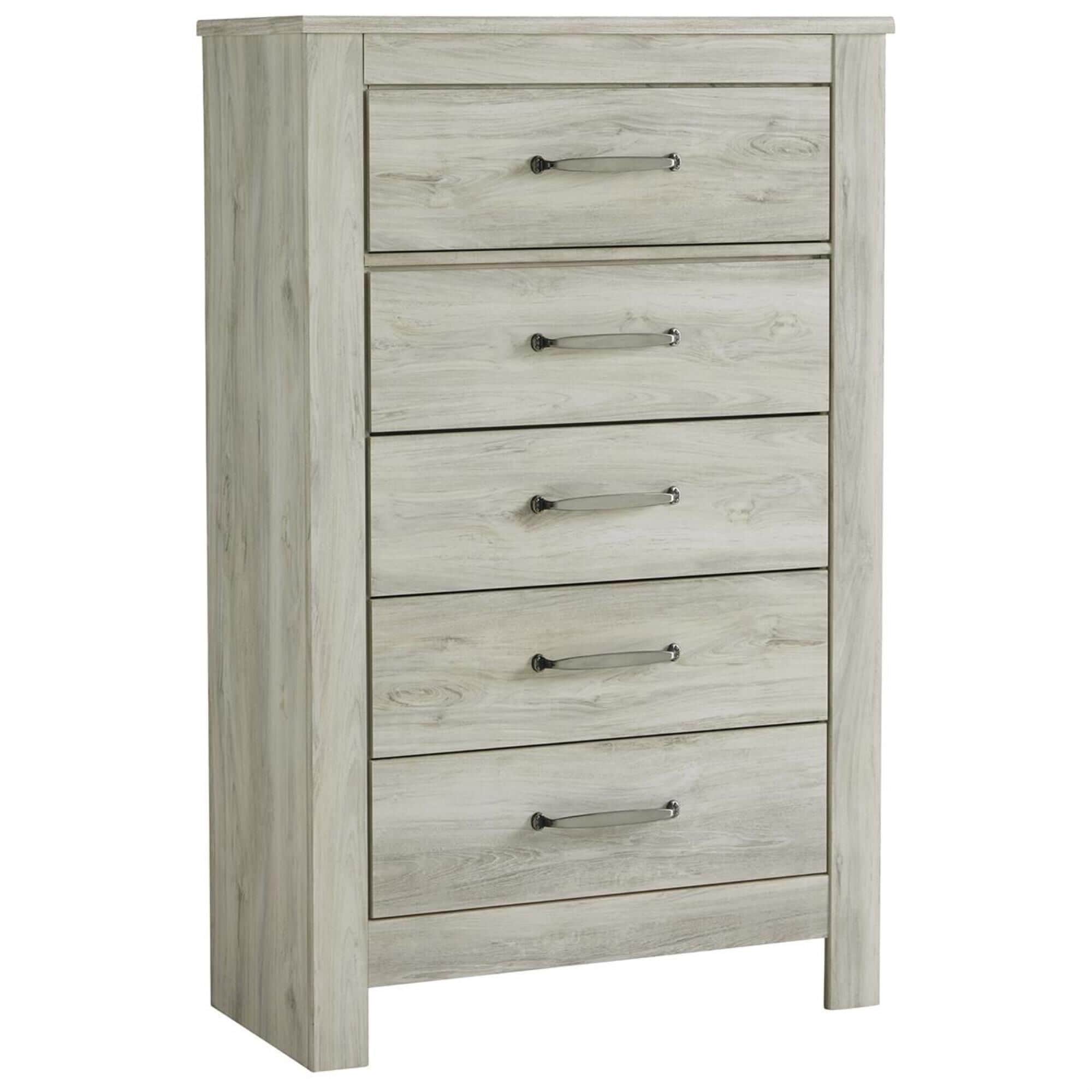 Signature Design by Ashley Bellaby 5 Drawer Chest in Whitewash, , large