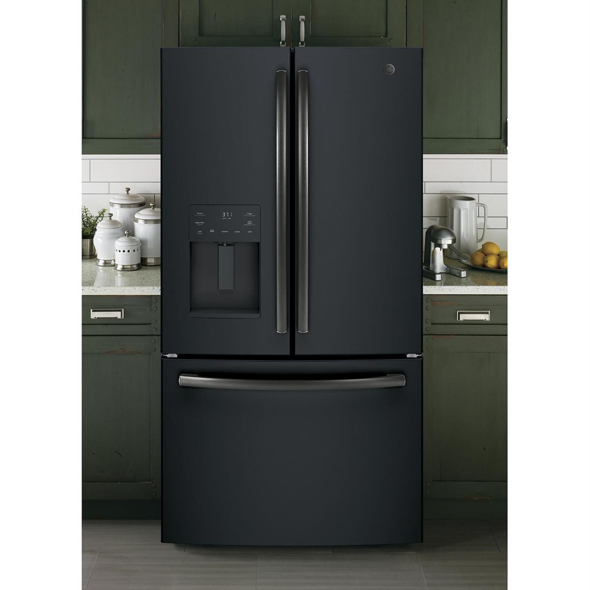 GE Appliances 25.5 Cu. Ft. French Door Refrigerator in Black Slate, , large