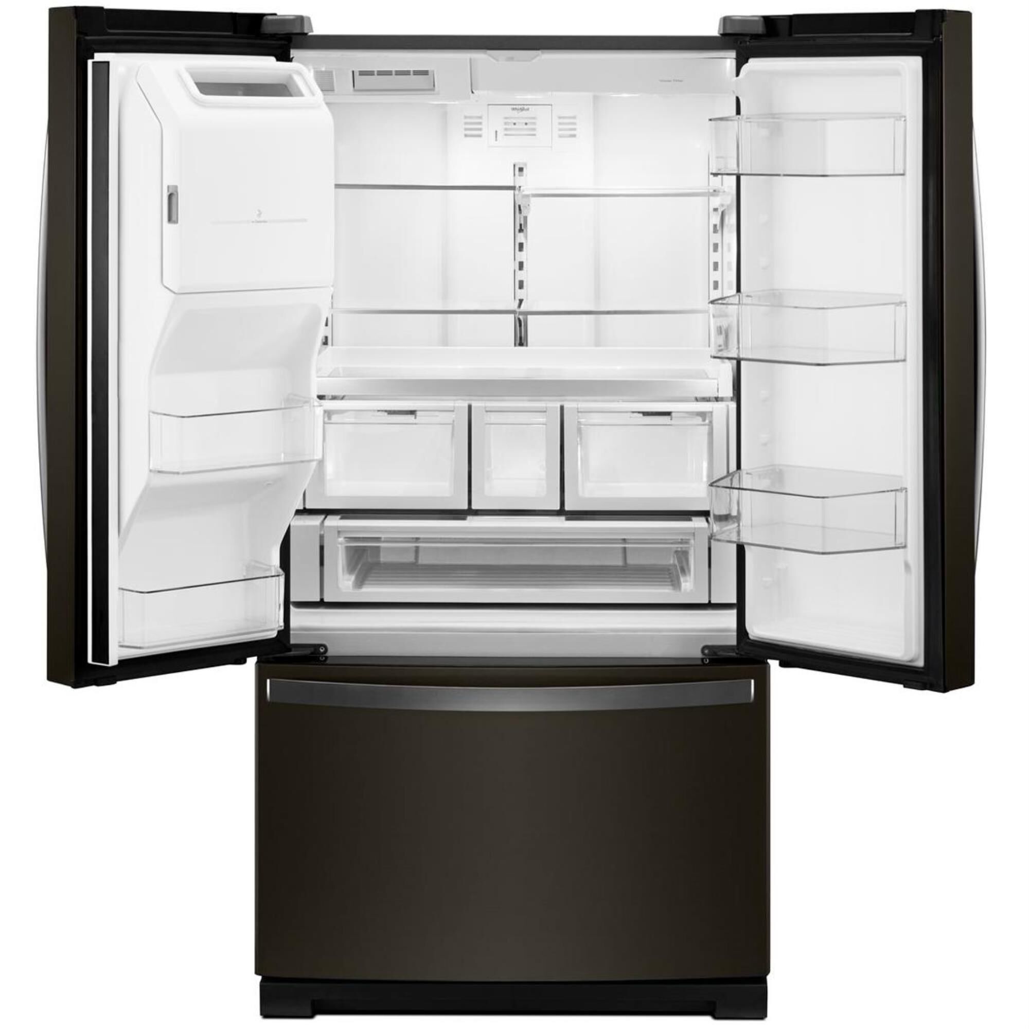 Whirlpool 27 Cu. Ft. 36" Wide French Door Refrigerator in Fingerprint Resistant Black Stainless Steel with Dual Icemakers, , large