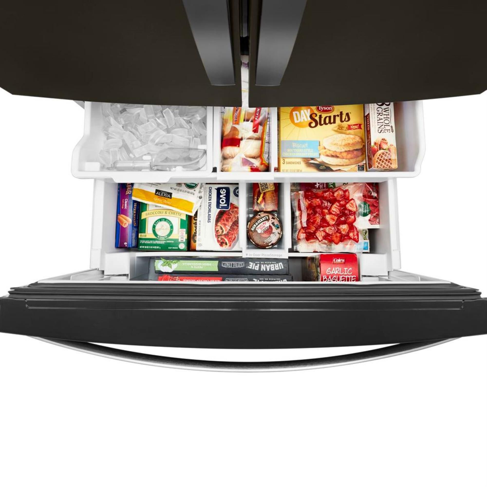 Whirlpool 27 Cu. Ft. 36" Wide French Door Refrigerator in Fingerprint Resistant Black Stainless Steel with Dual Icemakers, , large