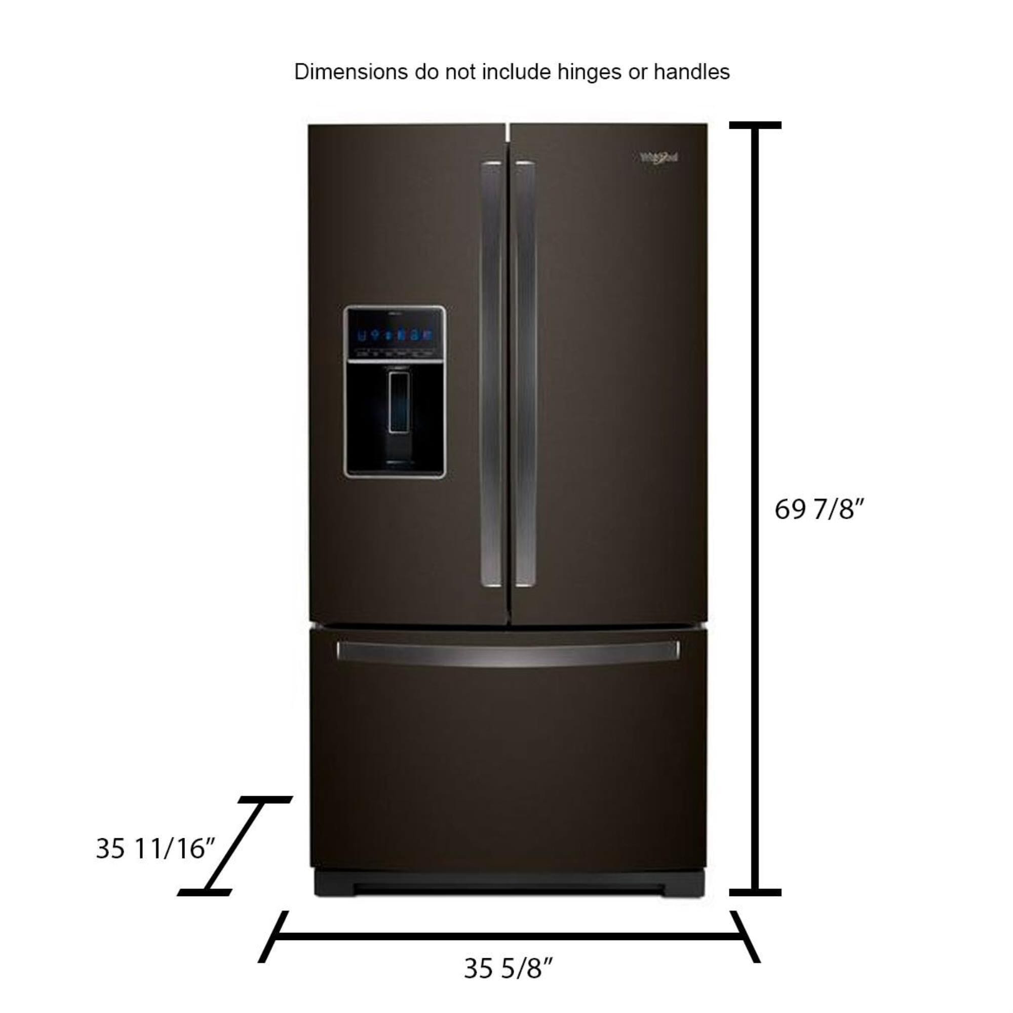Whirlpool 27 Cu. Ft. 36" Wide French Door Refrigerator in Fingerprint Resistant Black Stainless Steel with Dual Icemakers, , large