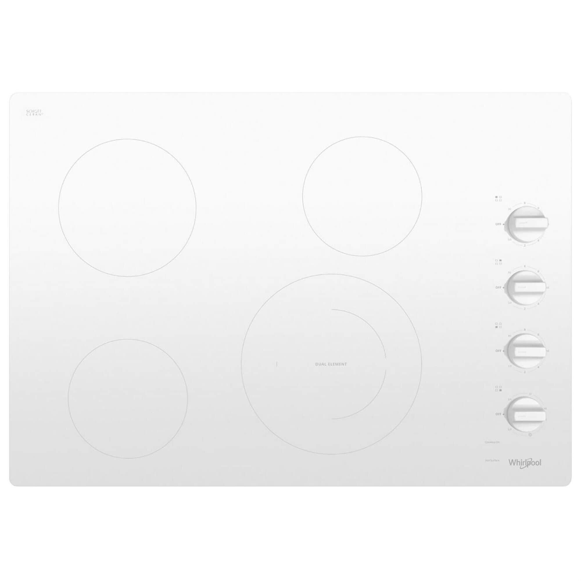 Whirlpool 30" Electric Ceramic Glass Cooktop in White