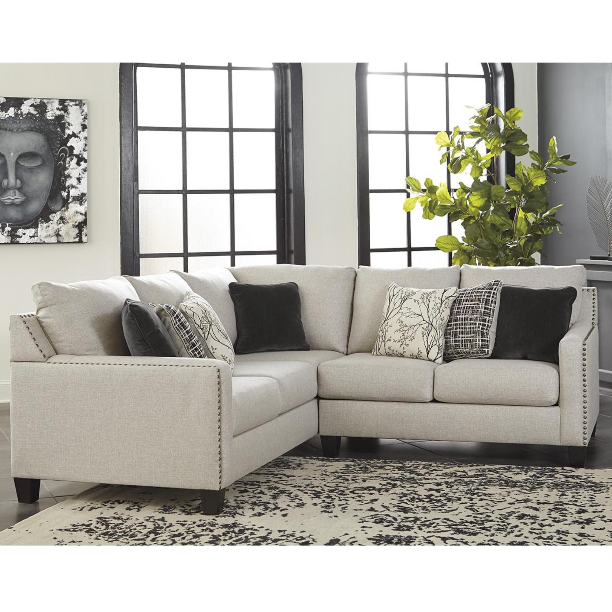 Signature Design by Ashley Hallenberg 2-Piece Left Facing L-Shaped Sectional in Gray, , large
