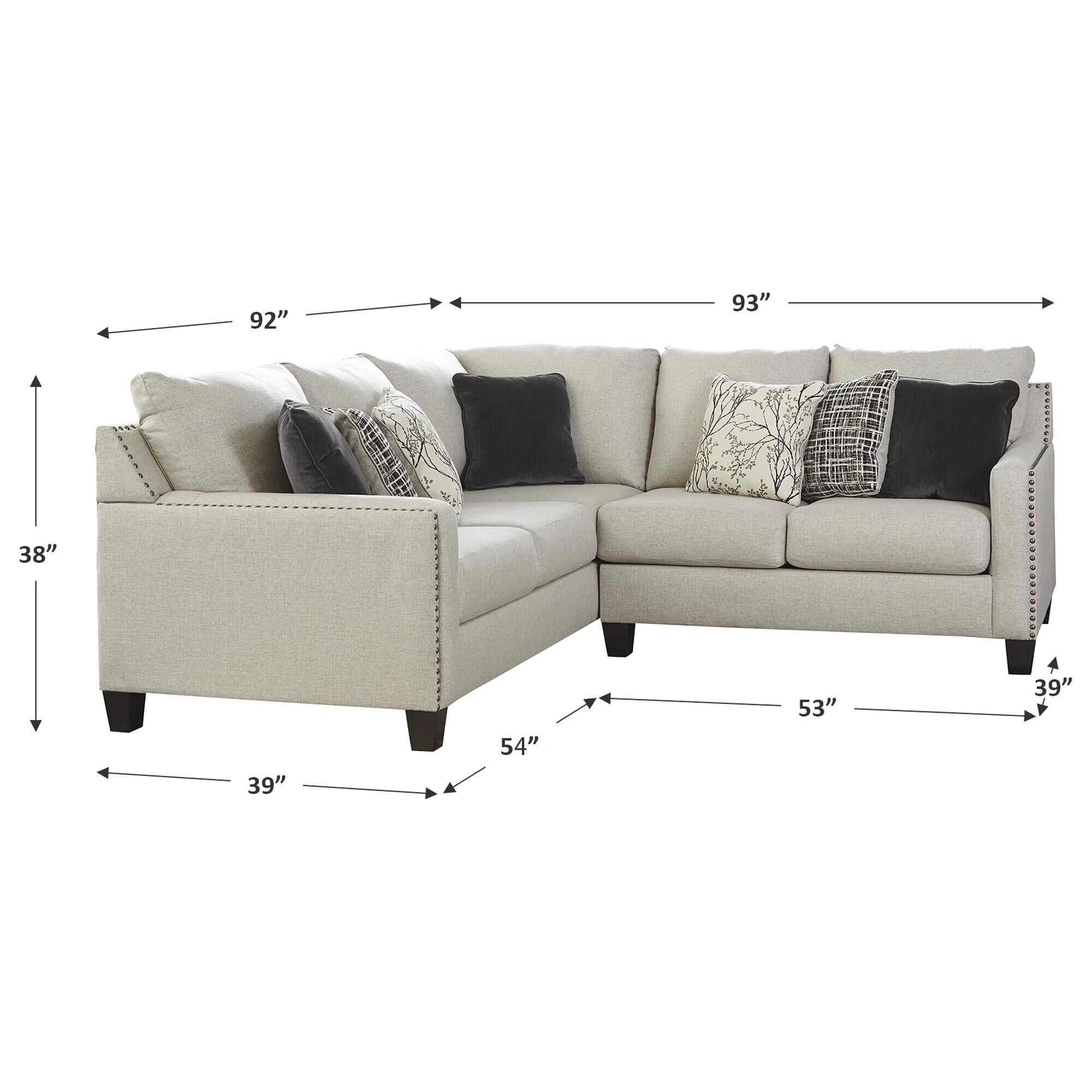 Signature Design by Ashley Hallenberg 2-Piece Left Facing L-Shaped Sectional in Gray, , large