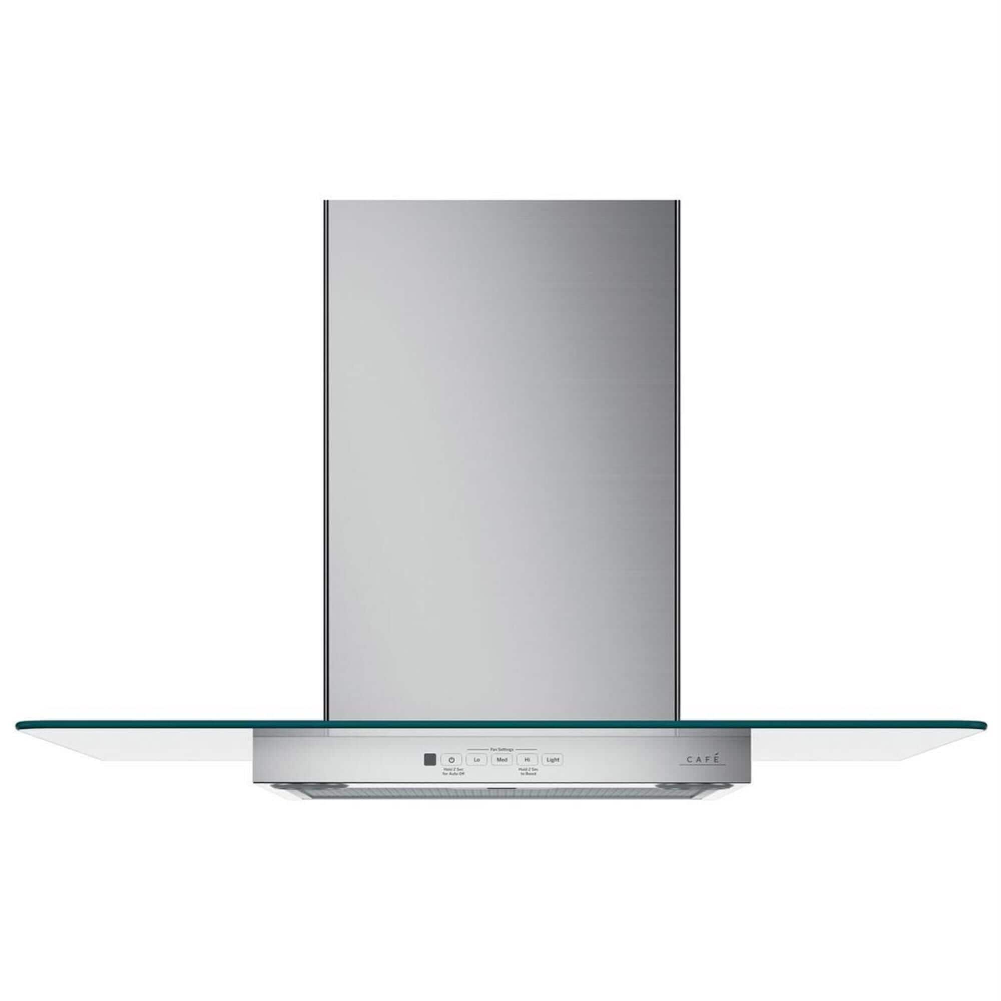 Cafe 36" Wall-Mount Glass Canopy Chimney Hood in Stainless Steel