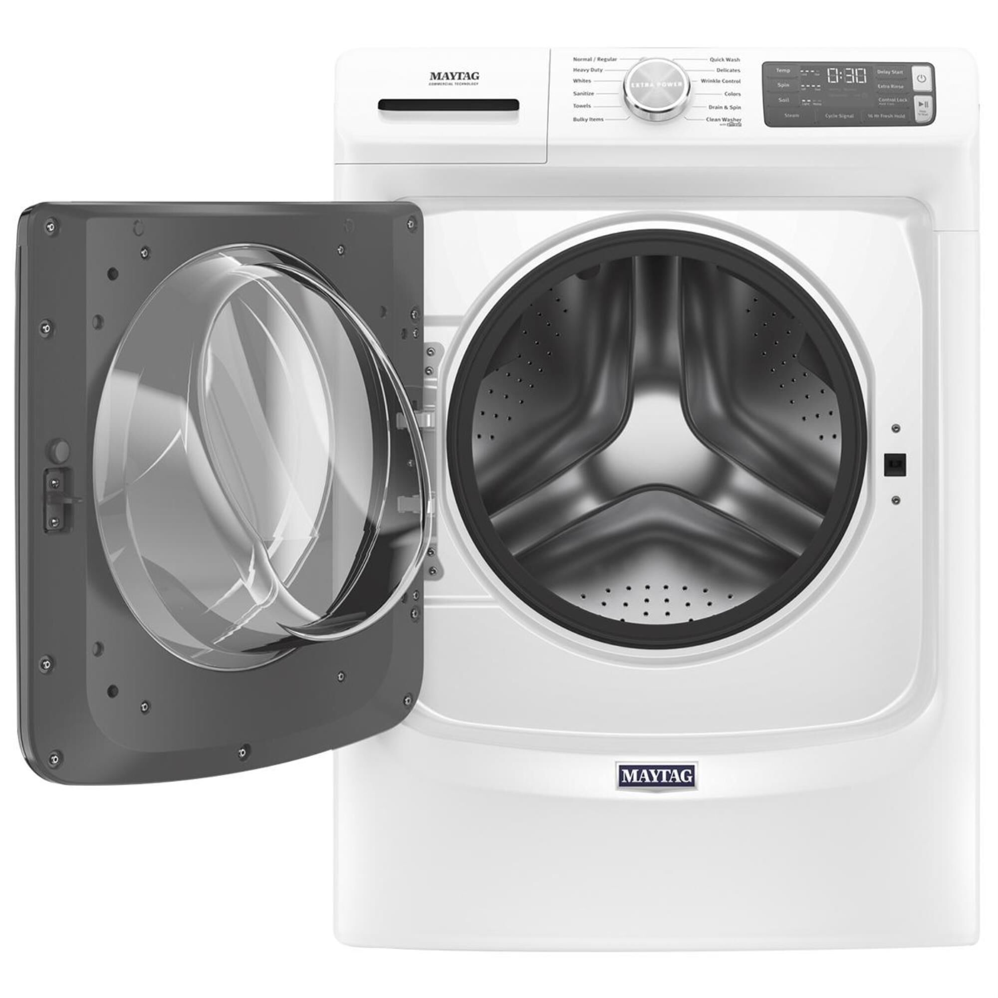 Maytag 4.8 Cu. Ft. Front Load Washer with Steam in White, , large