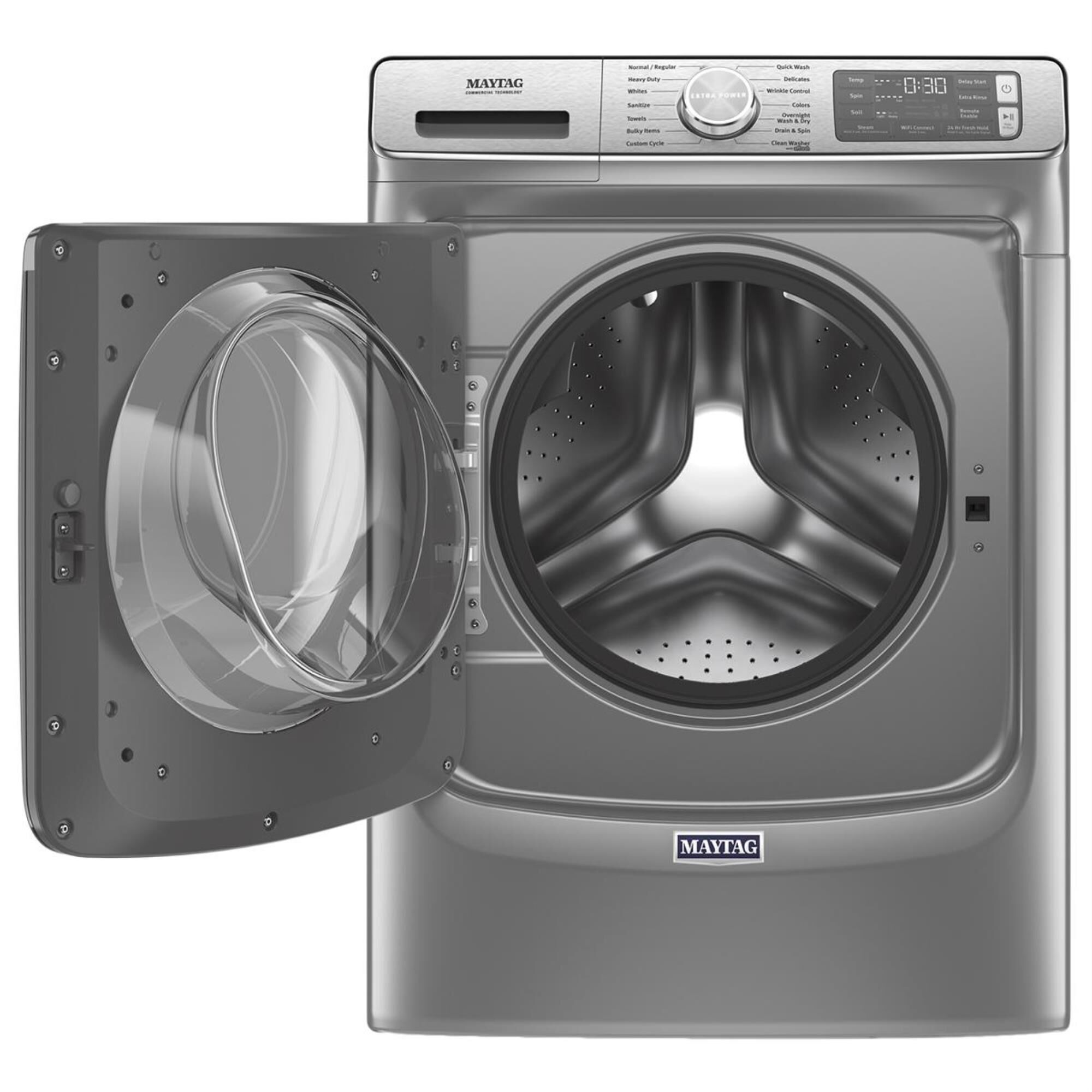 Maytag 5.0 Cu. Ft. Front Load Washer with Steam in Metallic Slate, , large