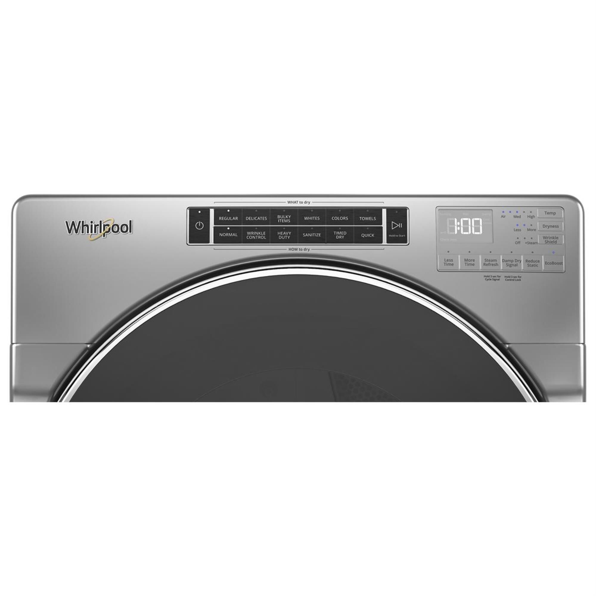 Whirlpool 7.4 Cu. Ft. Electric Dryer with Steam in Chrome Shadow, , large