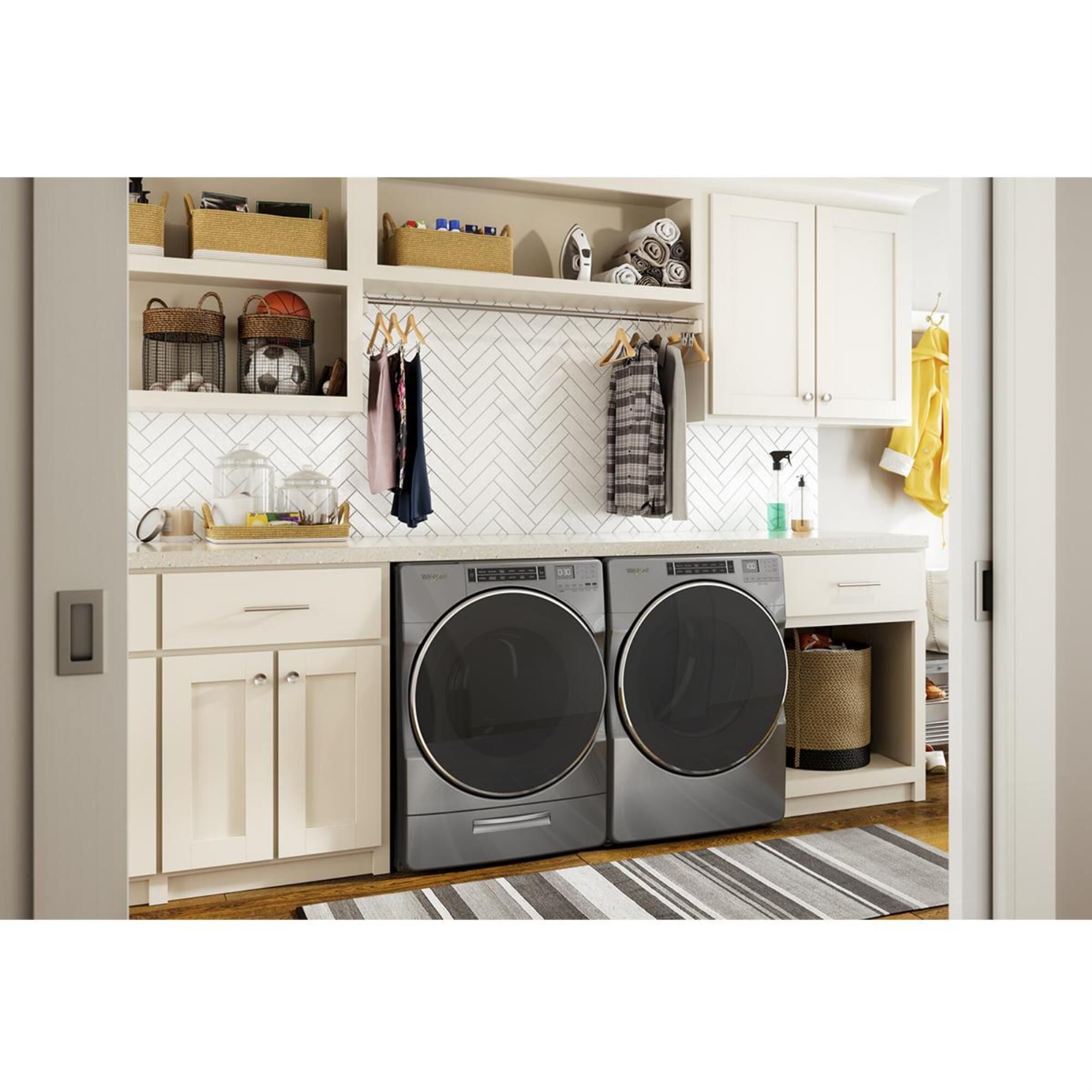 Whirlpool 7.4 Cu. Ft. Electric Dryer with Steam in Chrome Shadow, , large