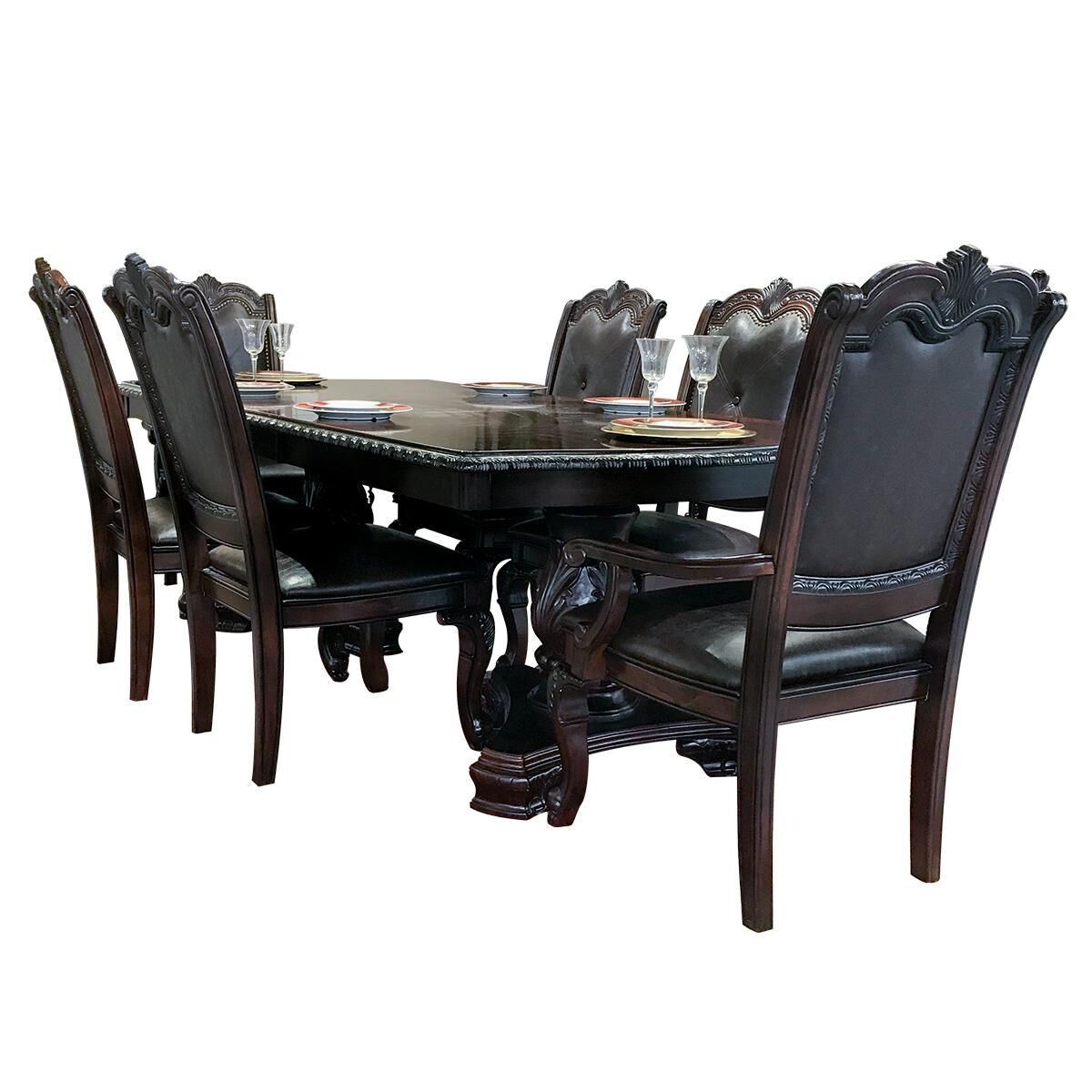 Claremont Kiera 7-Piece Double Pedestal Dining Set in Rich Brown, , large