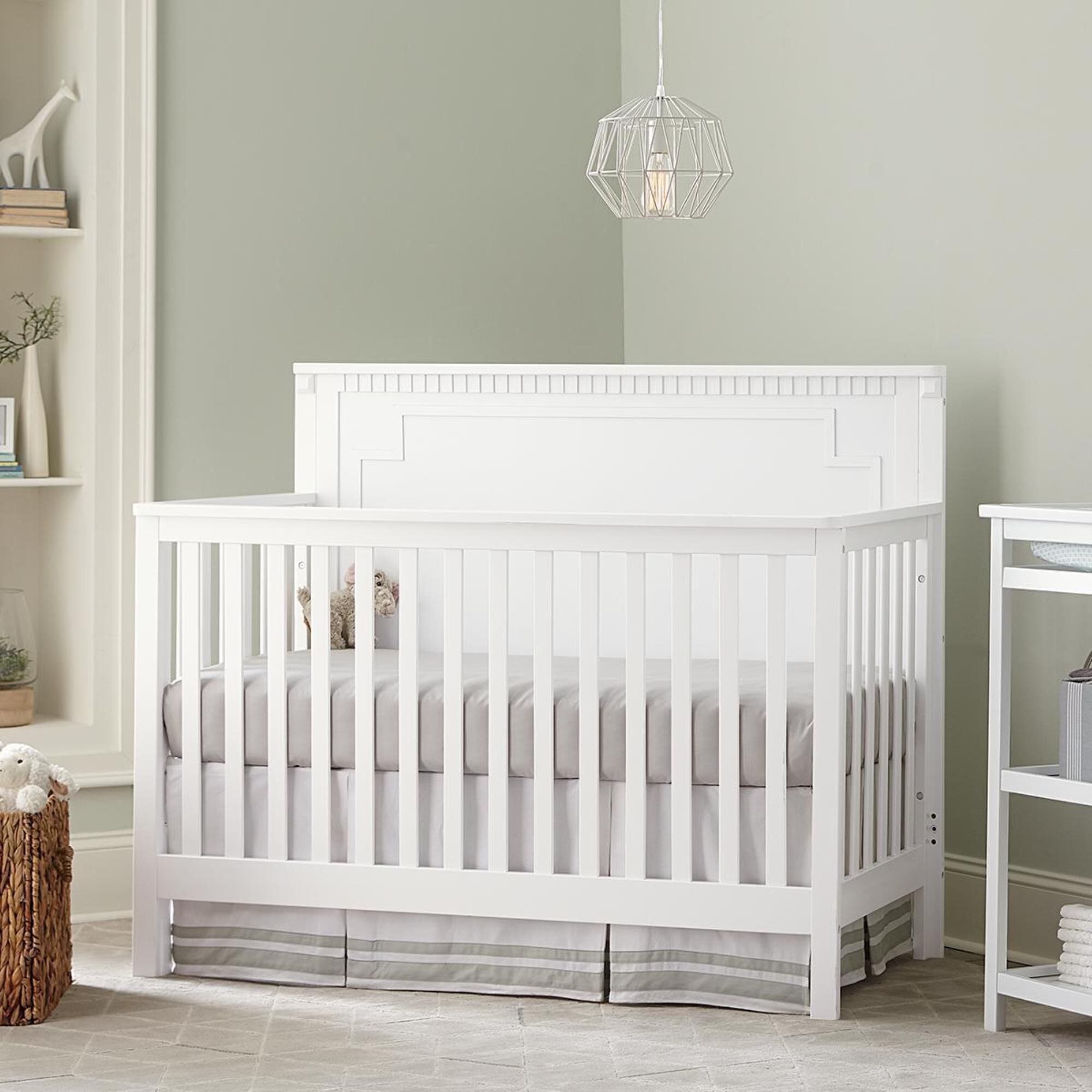 Eastern Shore Emery Panel Convertible Crib in White, , large