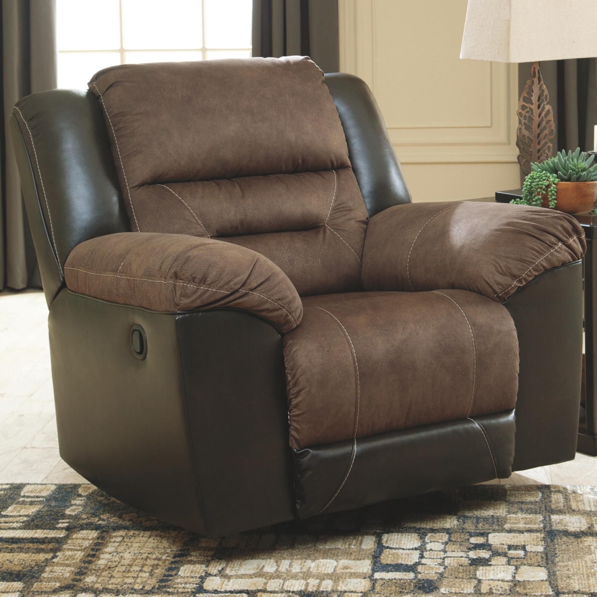 Signature Design by Ashley Earhart Manual Rocker Recliner in Chestnut, , large