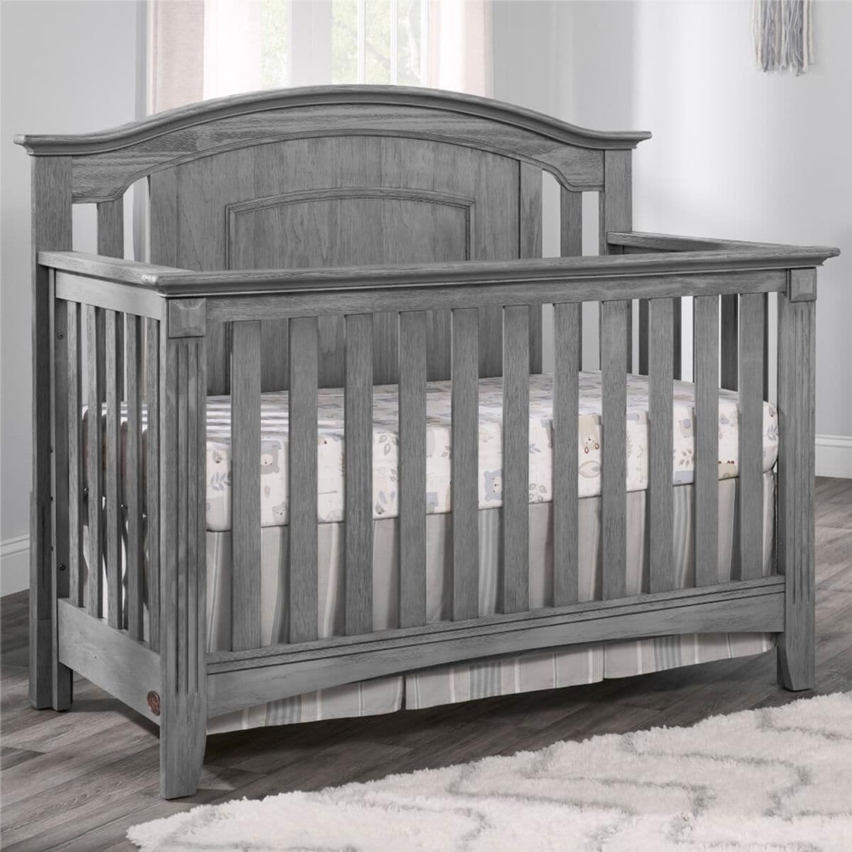 Oxford Baby Willowbrook 4-In-1 Convertible Crib in Graphite Gray, , large