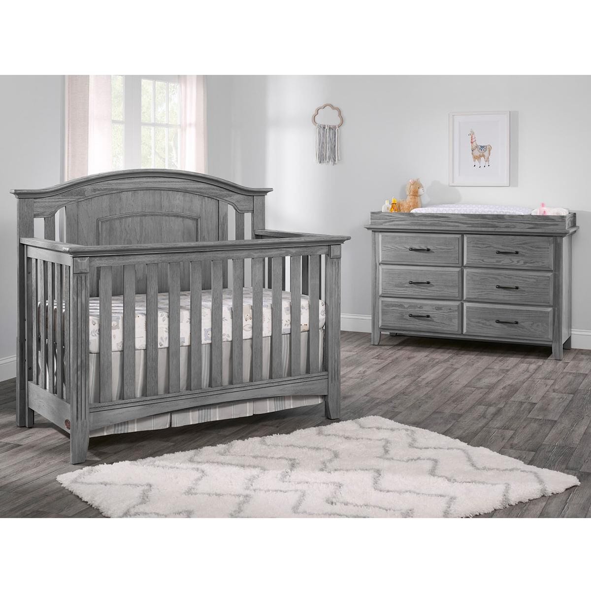 Oxford Village Willowbrook 3 Piece Nursery Set in Graphite Gray, , large