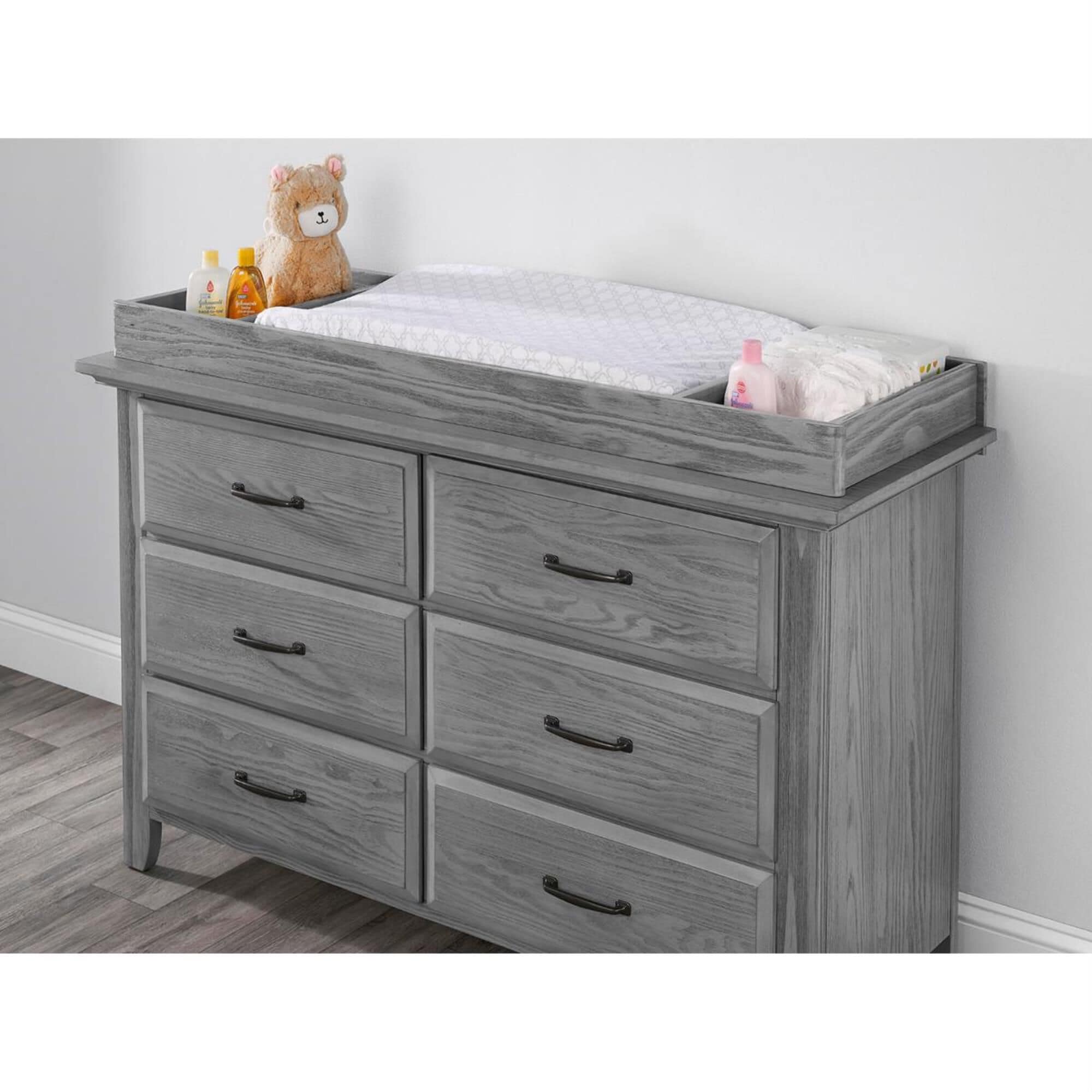 Oxford Village Willowbrook Dresser and Changing Top in Graphite Gray, , large