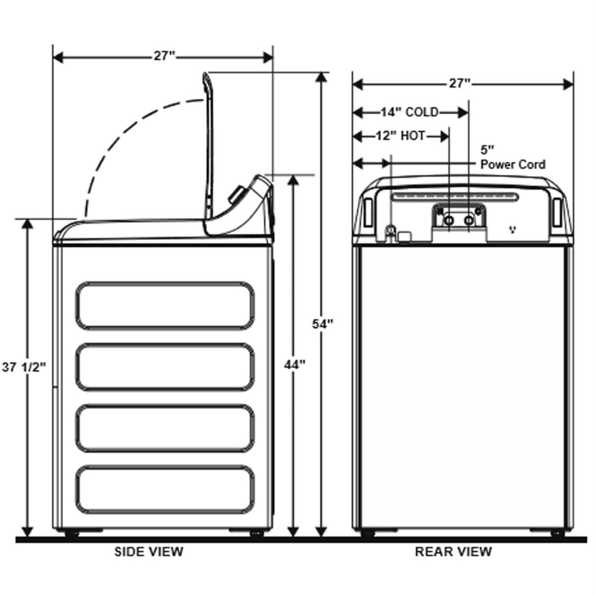 GE Appliances 4.6 Cu. Ft. Capacity Washer in White, , large