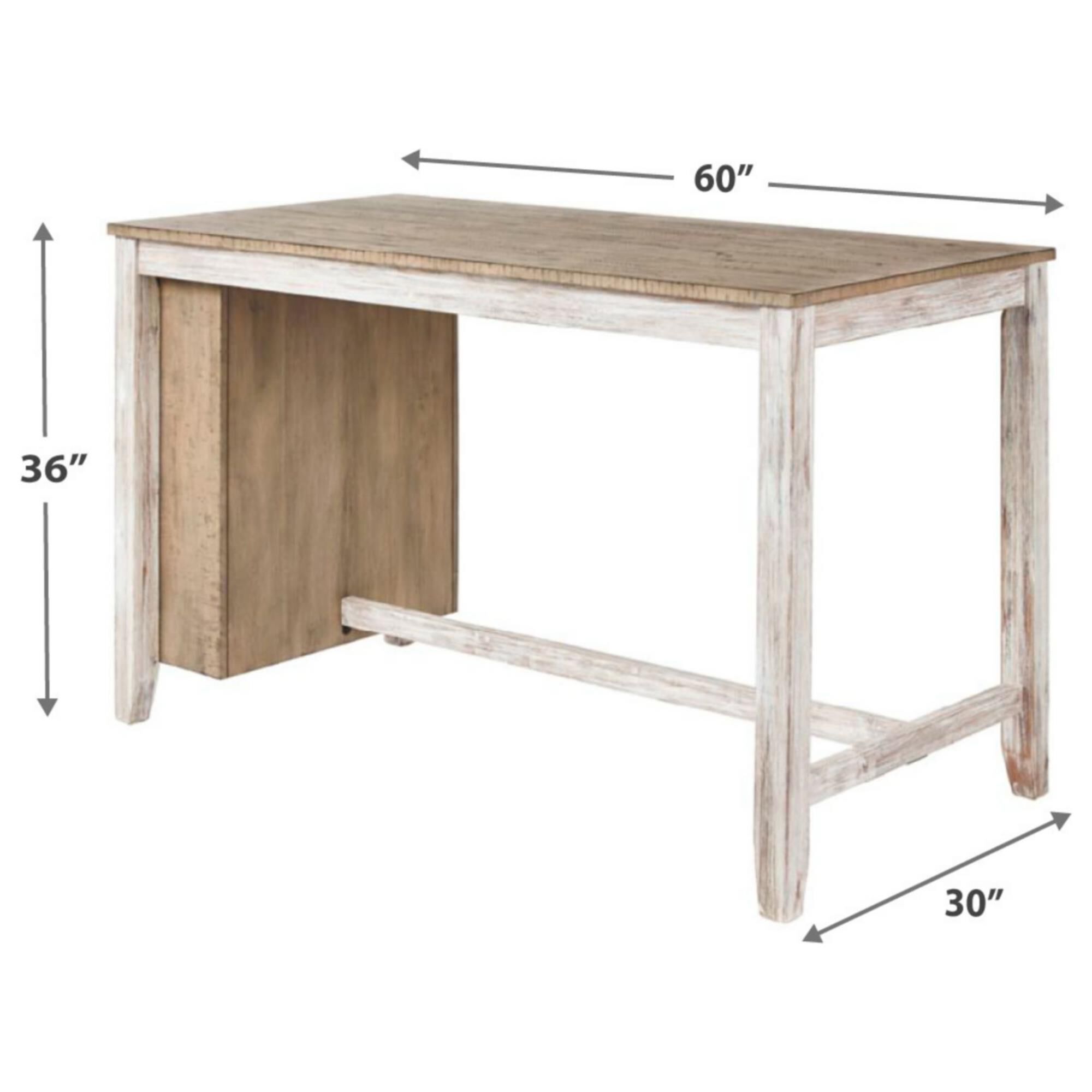 Signature Design by Ashley Skempton Counter Table with Storage in White and Light Brown - Table Only, , large