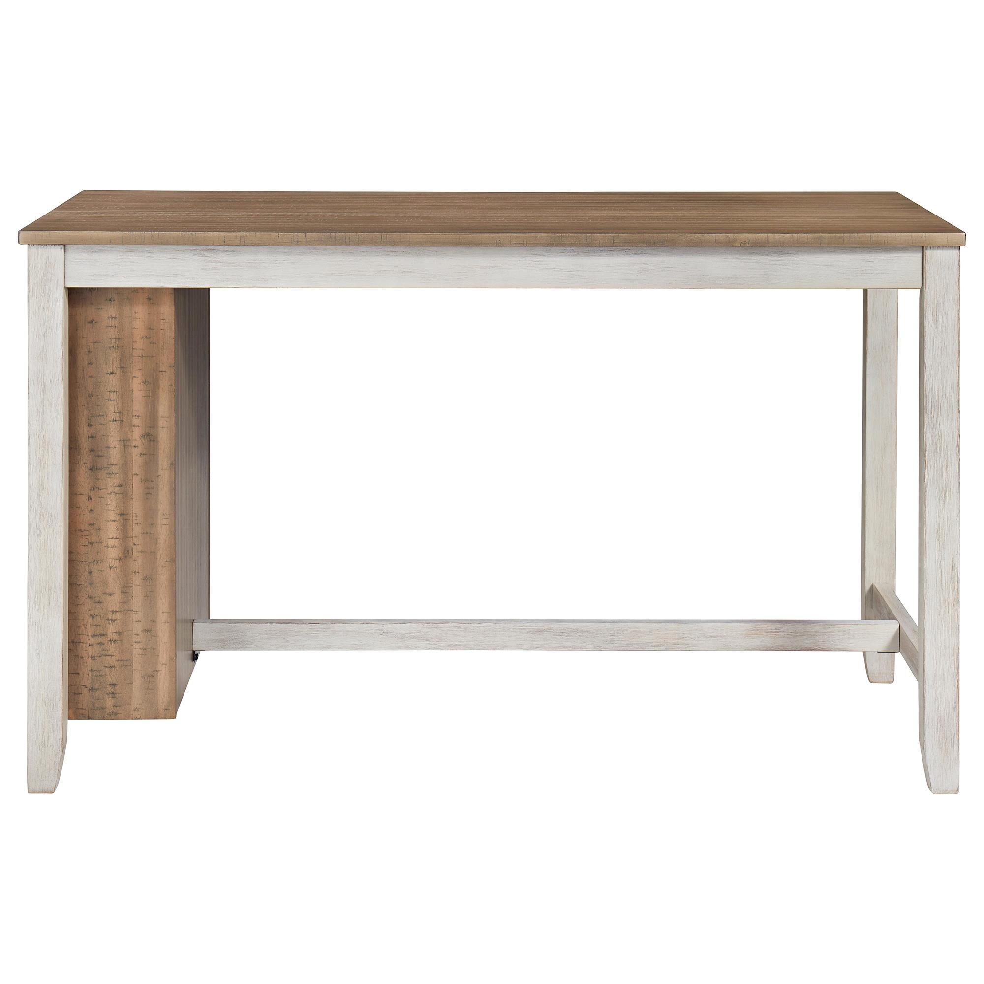 Signature Design by Ashley Skempton Counter Table with Storage in White and Light Brown - Table Only, , large