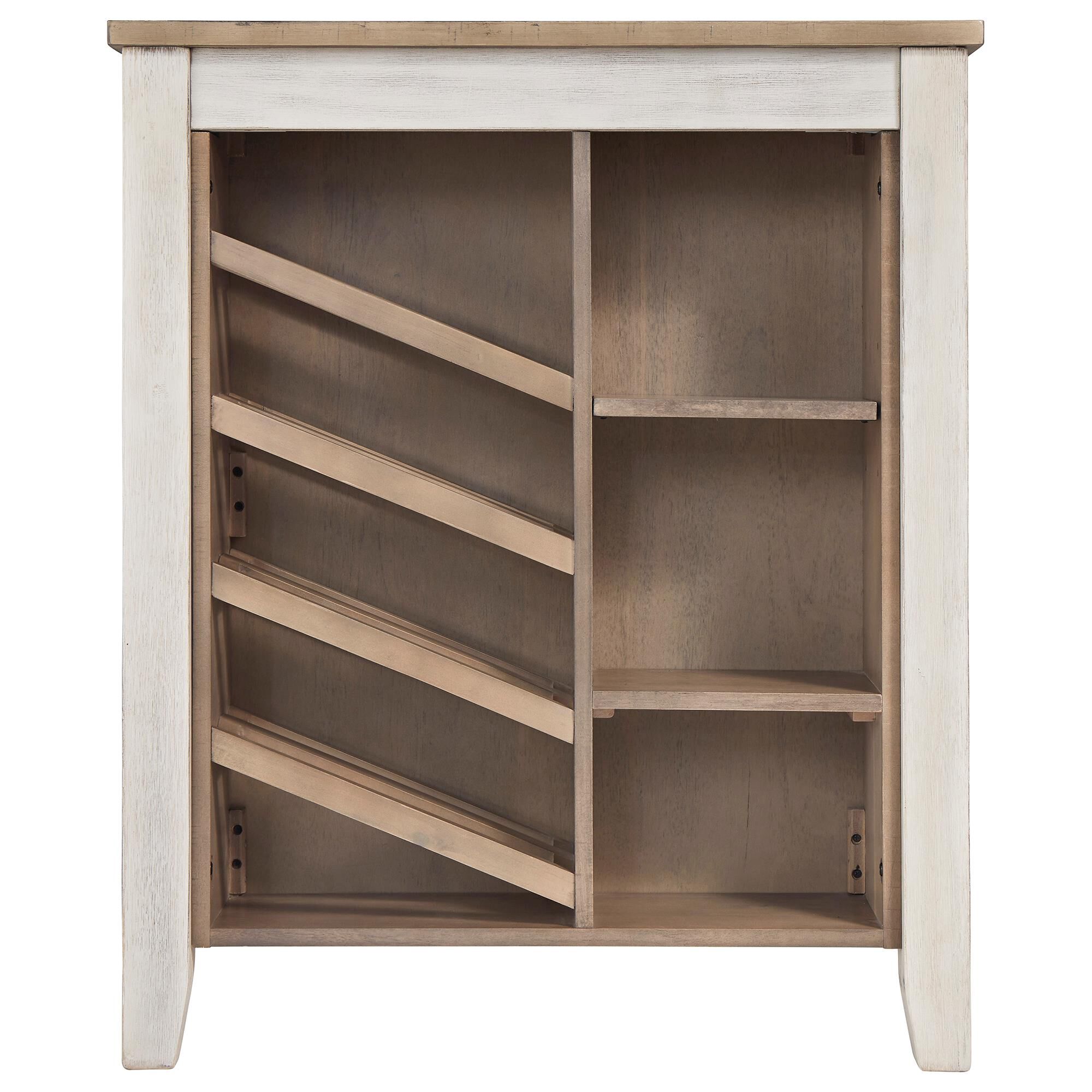 Signature Design by Ashley Skempton Counter Table with Storage in White and Light Brown - Table Only, , large