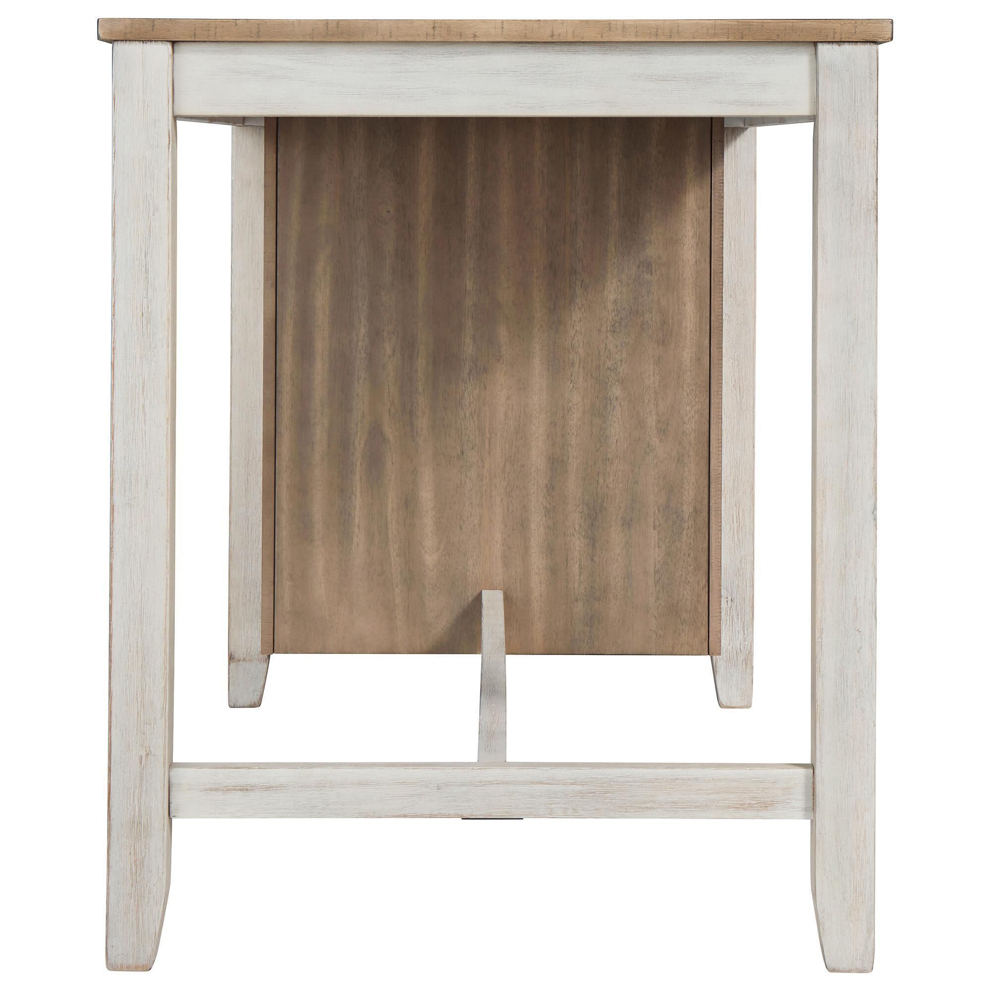 Signature Design by Ashley Skempton Counter Table with Storage in White and Light Brown - Table Only, , large