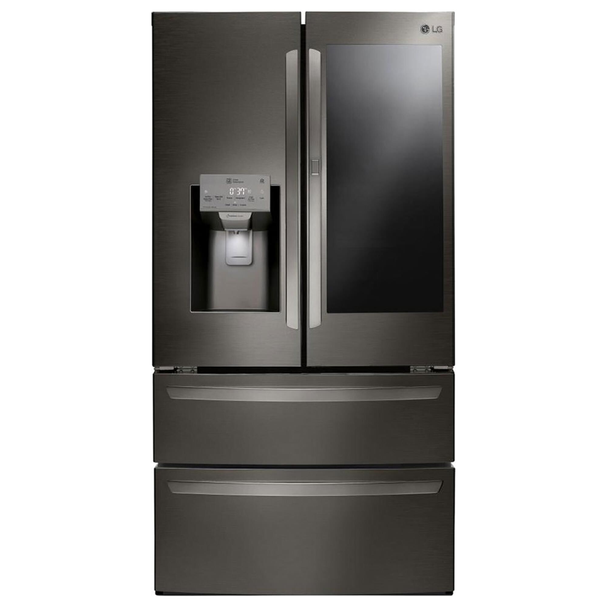 LG 28 Cu. Ft. Smart Wi-Fi Enabled InstaView Door-in-Door Refrigerator in Black Stainless Steel, , large