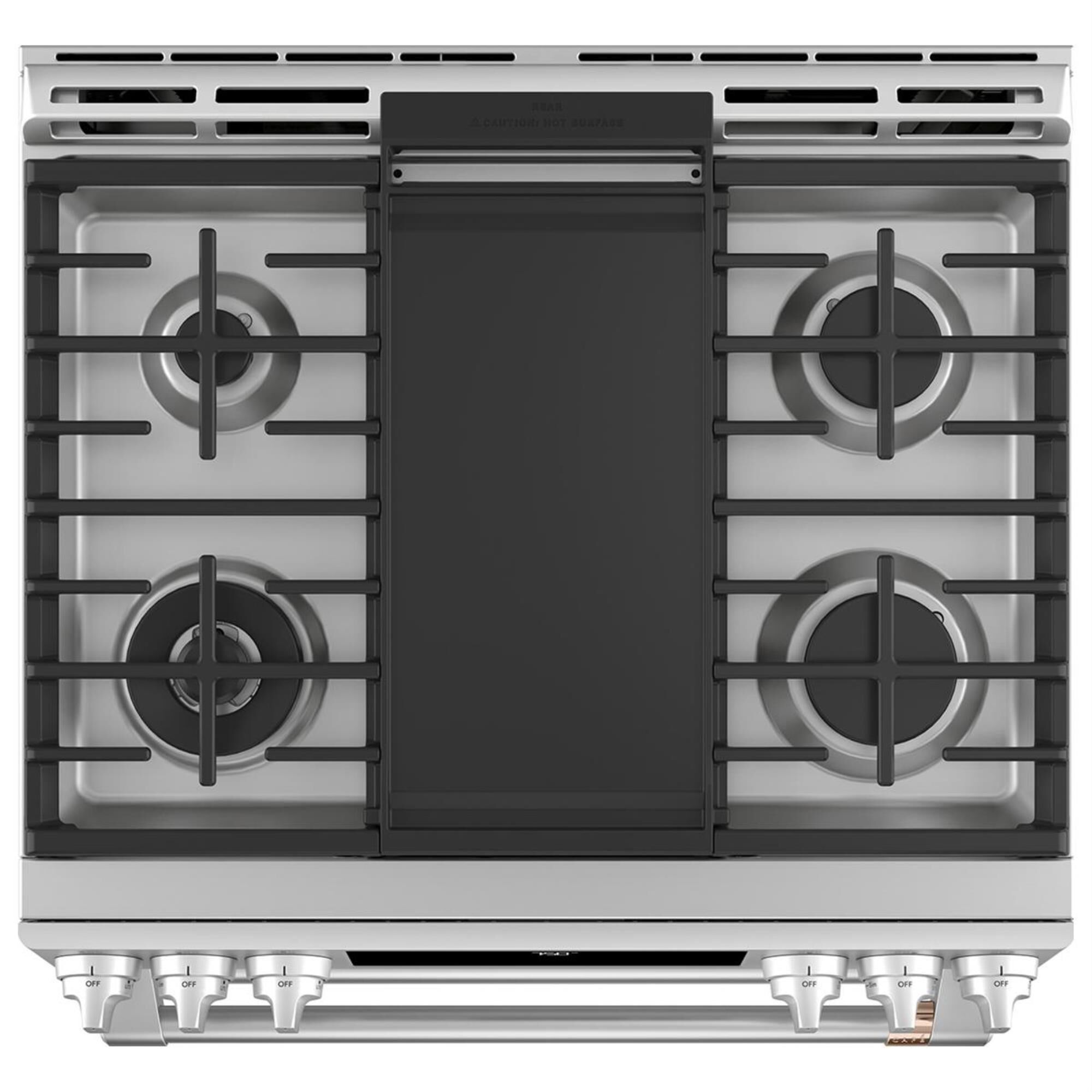 Cafe 30" Slide-In Front Gas Double Oven with Convection Range in Stainless Steel, , large