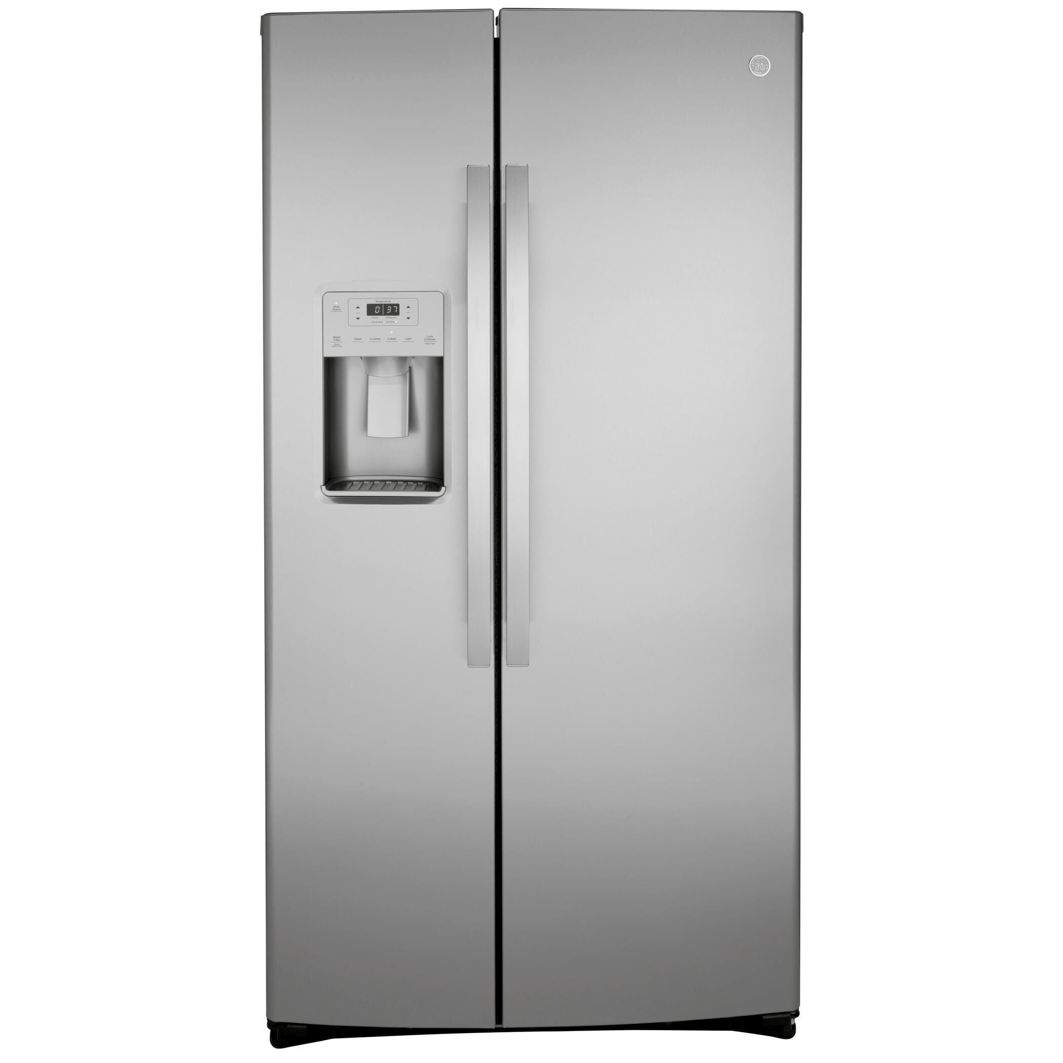 GE Appliances 25.1 Cu. Ft. Side-by-Side with External Dispenser in Stainless Steel, , large