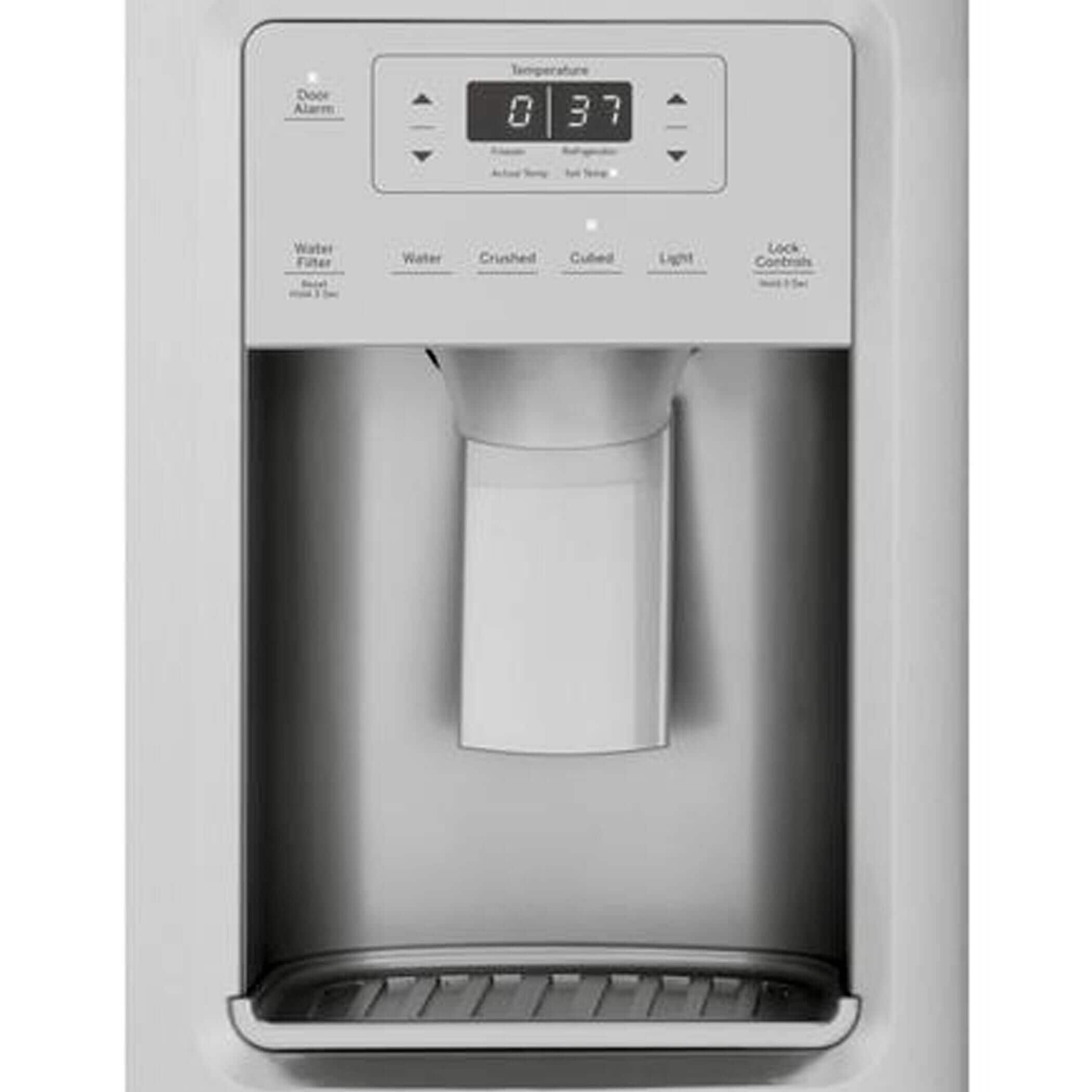 GE Appliances 21.8 Cu. Ft. Counter Depth Side by Side Refrigerator in Stainless Steel, , large