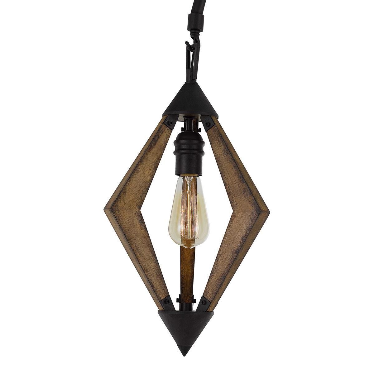 Cal Lighting Valence Floor Lamp in Black/Wood, , large