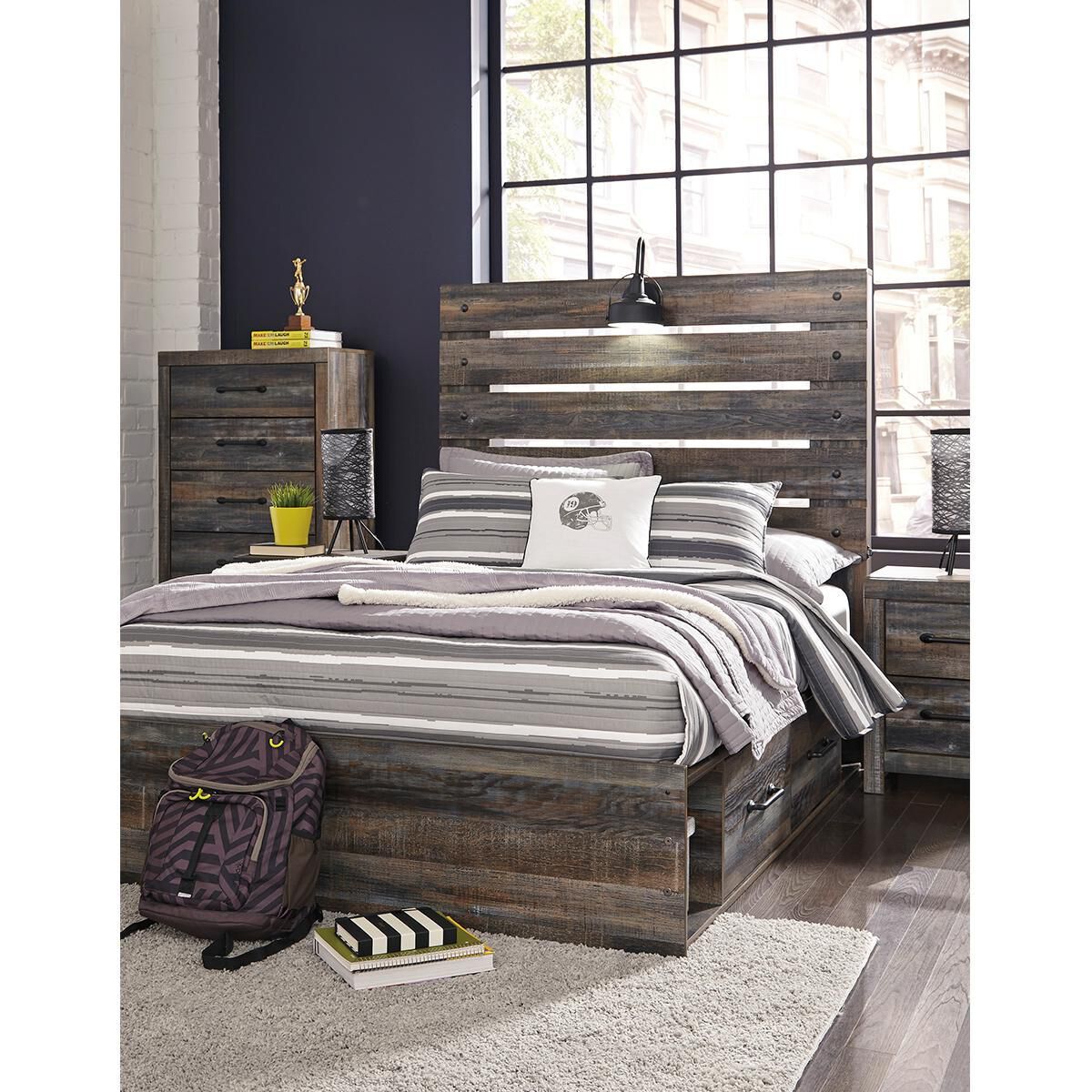 Signature Design by Ashley Drystan Full Storage Bed in Rustic Brown, , large