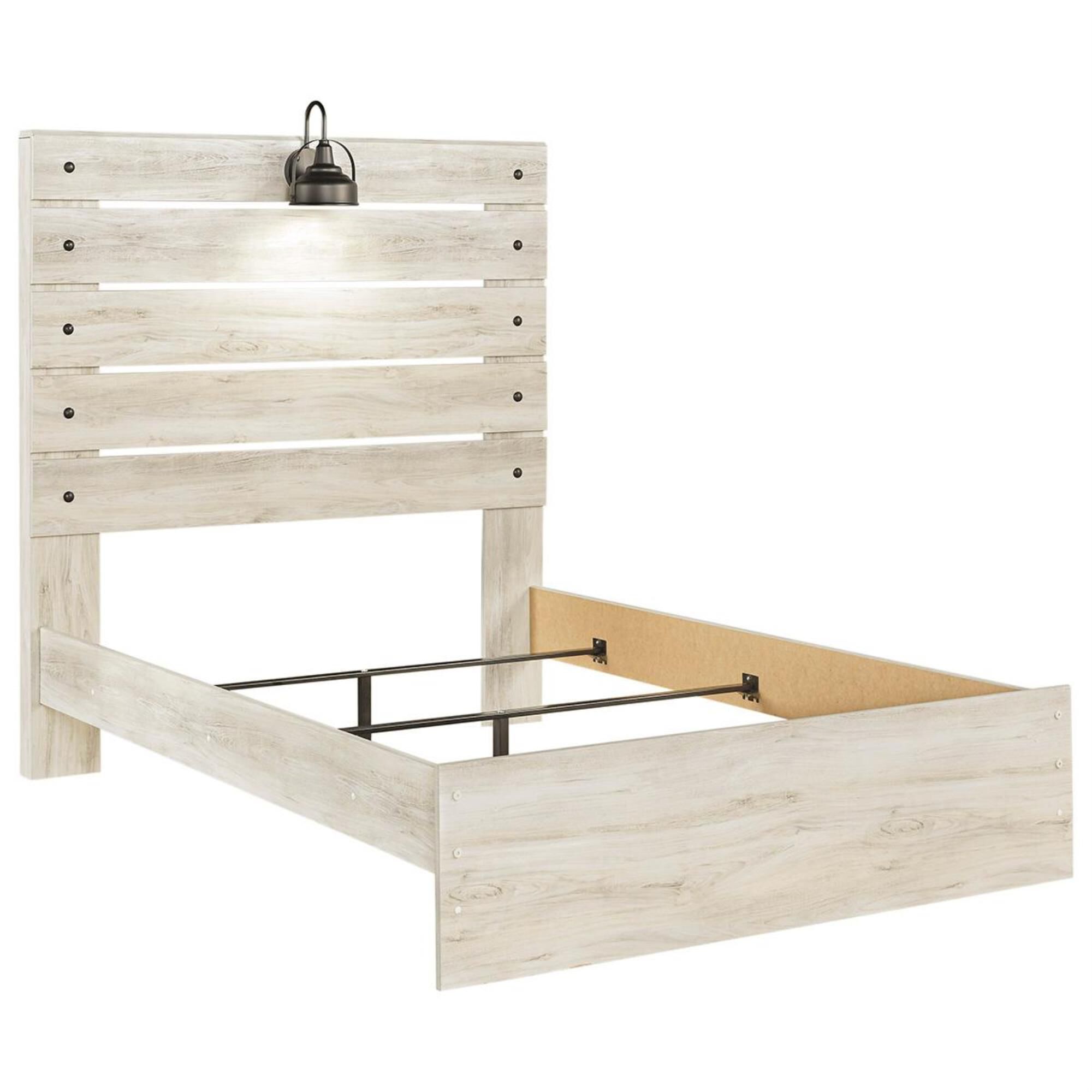 Signature Design by Ashley Cambeck Full Panel Bed in Whitewash with Lighting, , large