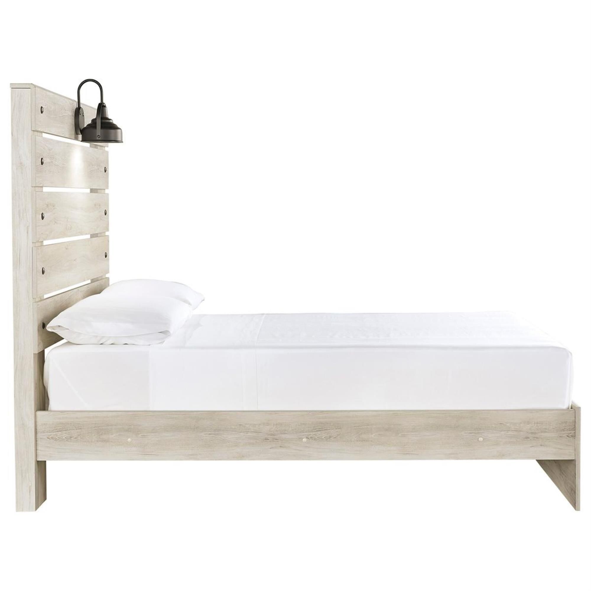 Signature Design by Ashley Cambeck Full Panel Bed in Whitewash with Lighting, , large